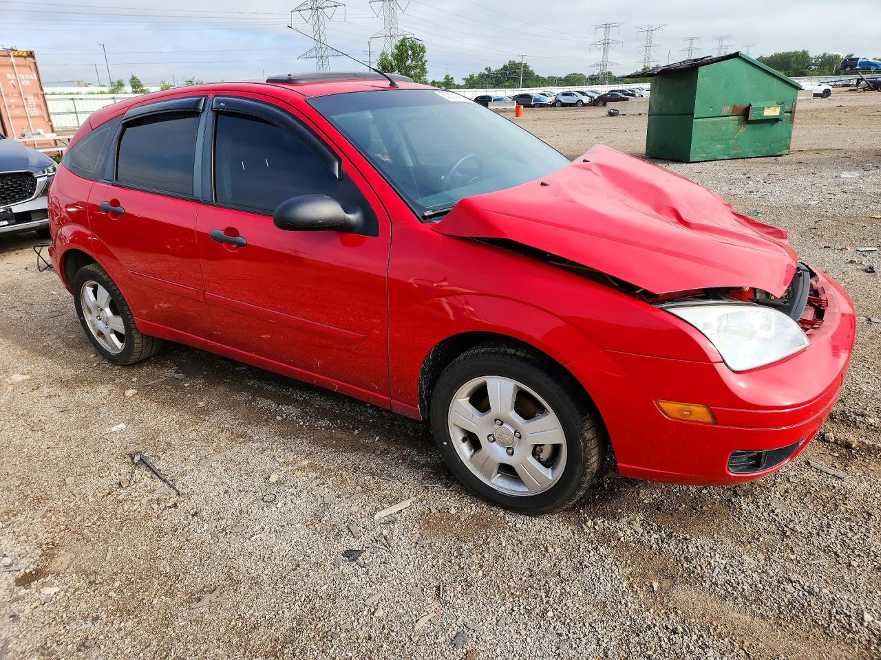 2007 Ford Focus Zx5 Red vin: 1FAHP37N77W303310