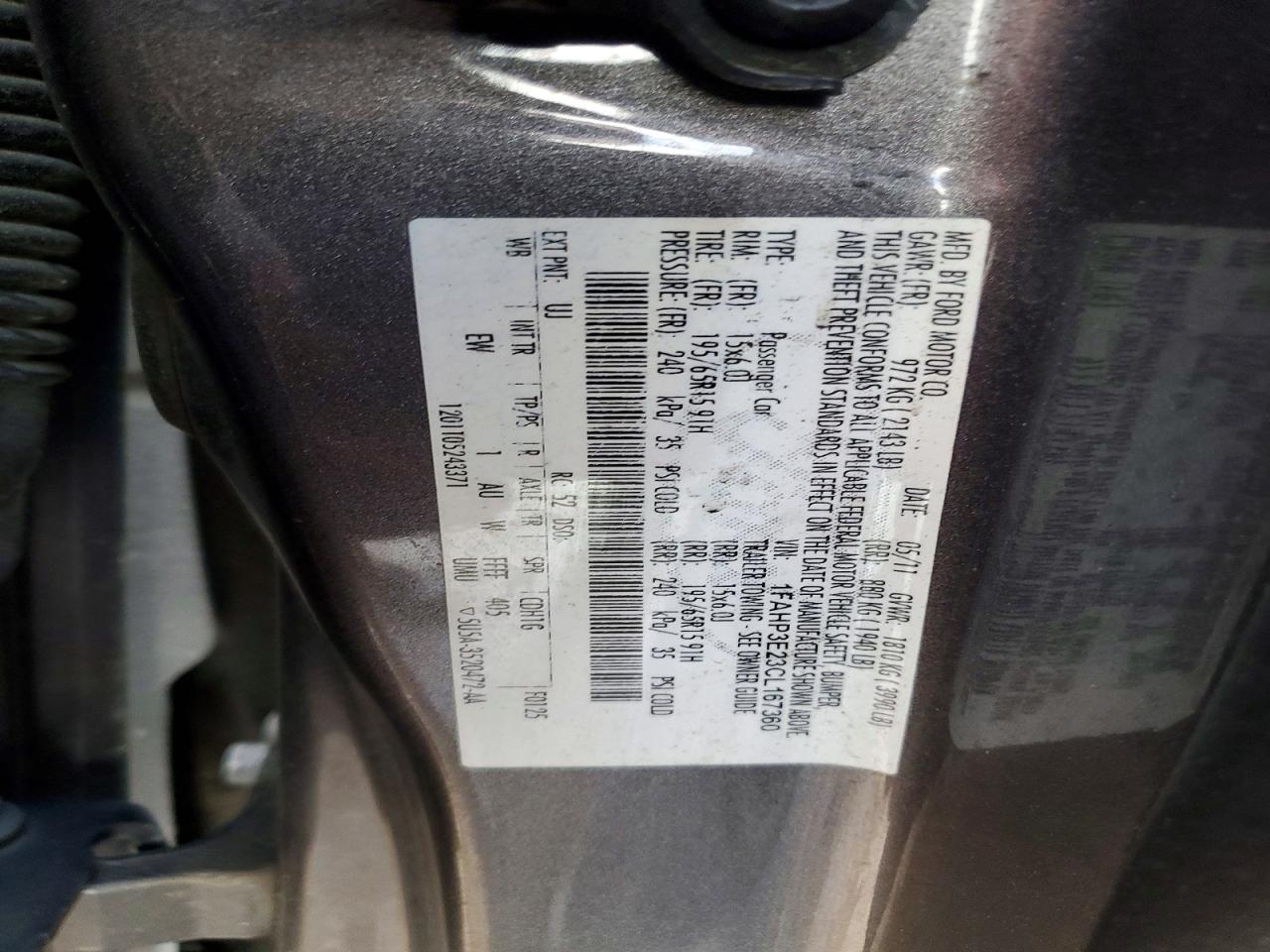 2012 Ford Focus S Gray vin: 1FAHP3E23CL167360