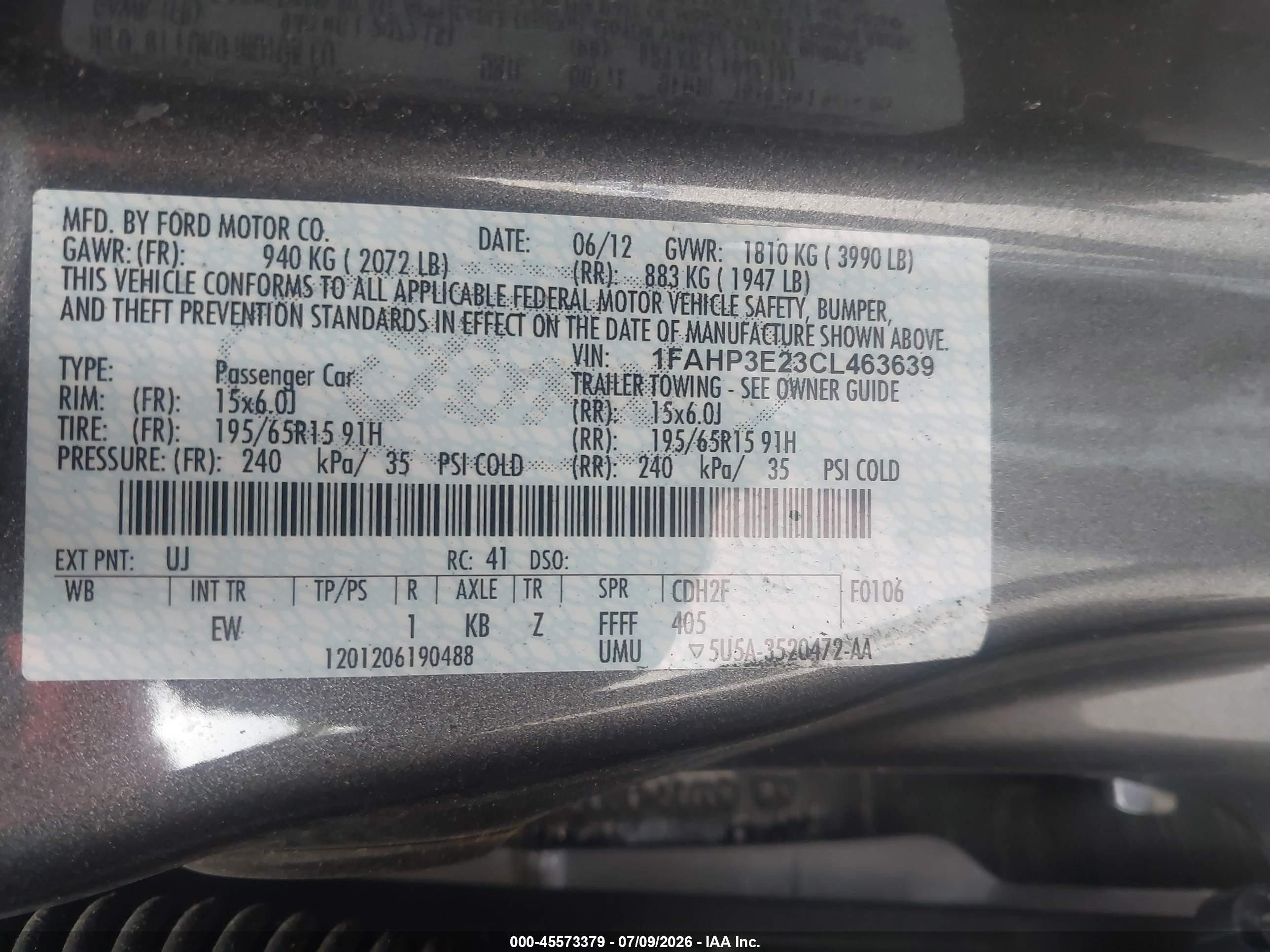 2012 Ford Focus S Gray vin: 1FAHP3E23CL463639