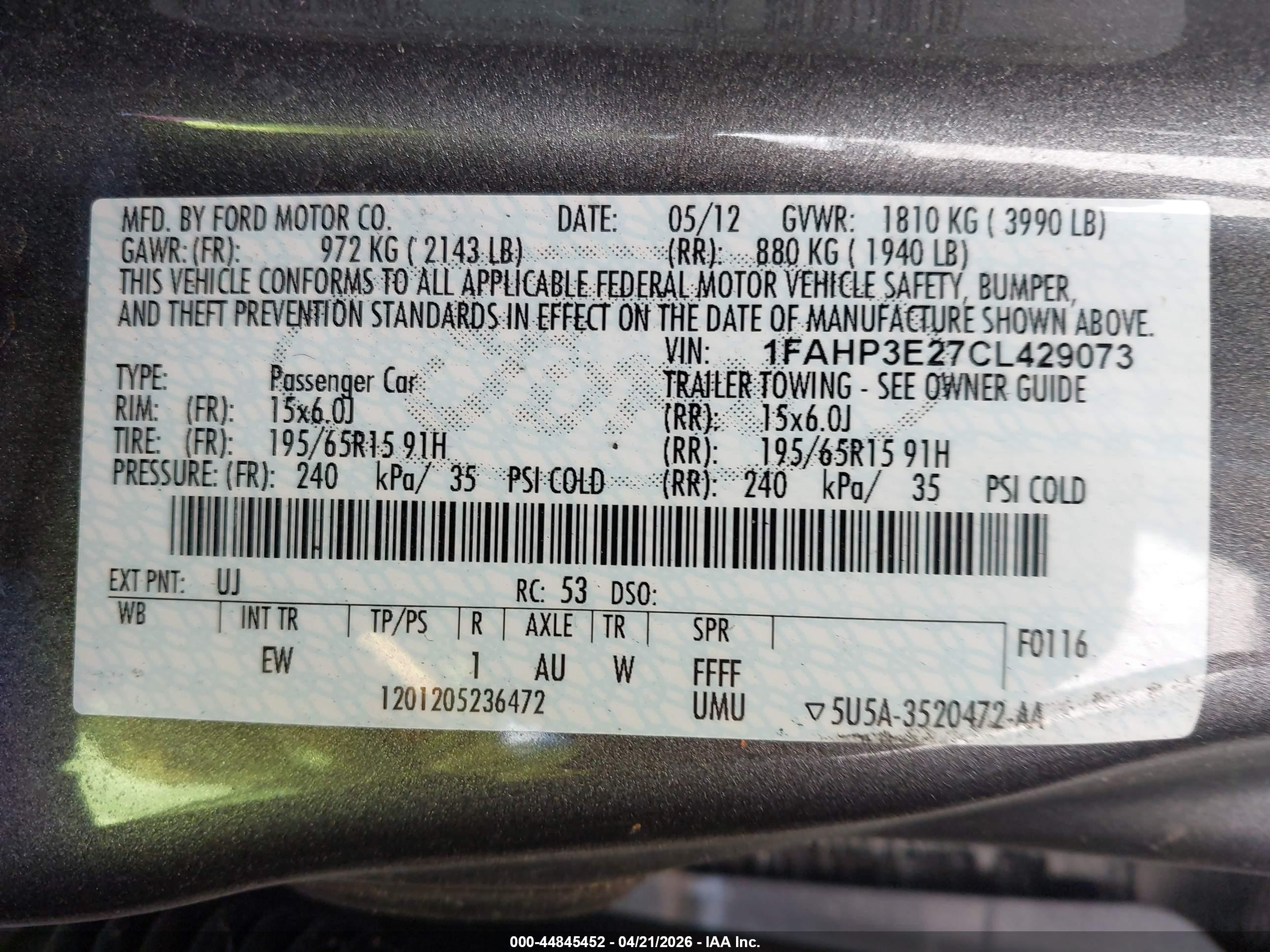 2012 Ford Focus S Gray vin: 1FAHP3E27CL429073