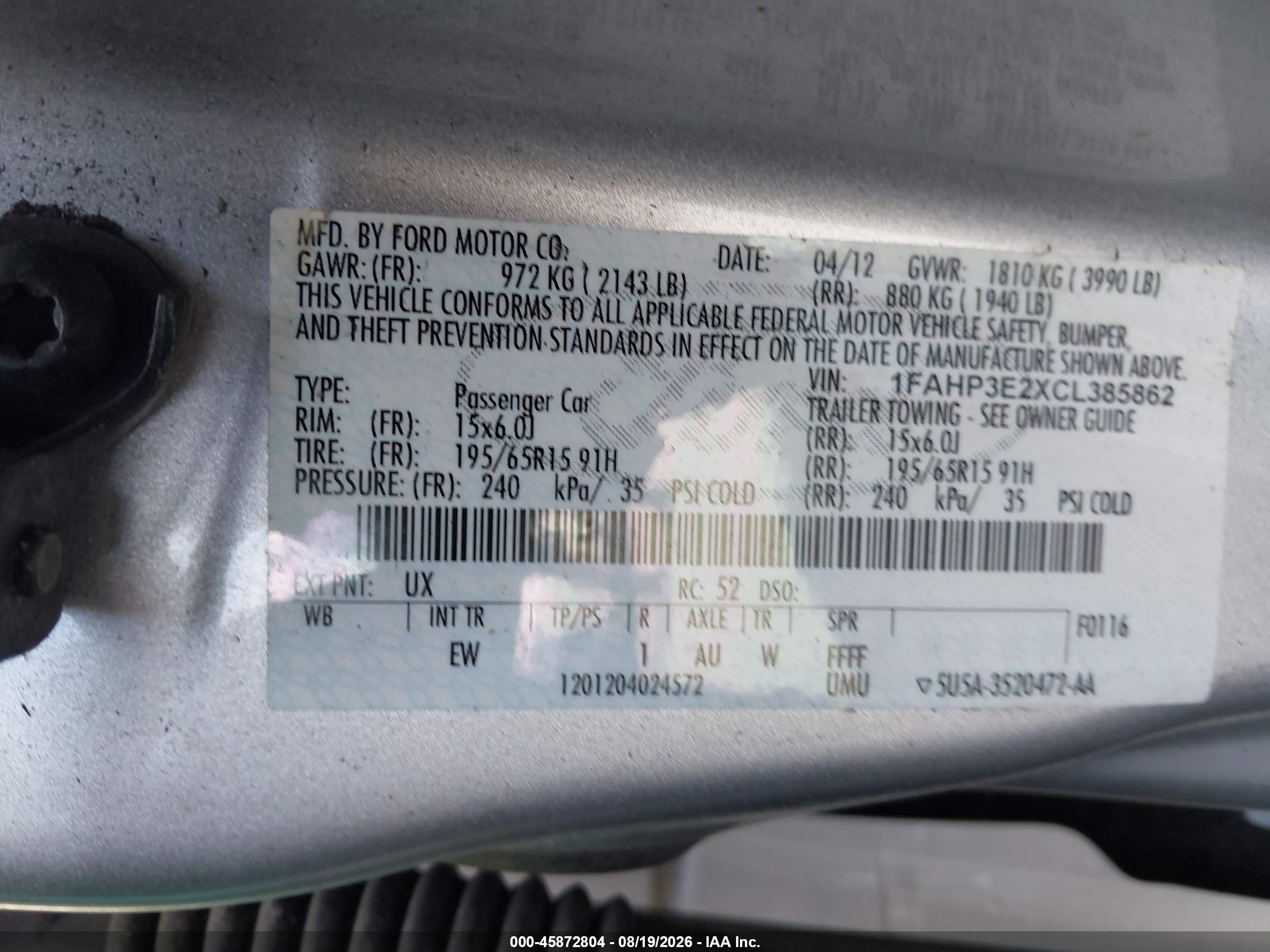 2012 Ford Focus S Серебряный vin: 1FAHP3E2XCL385862