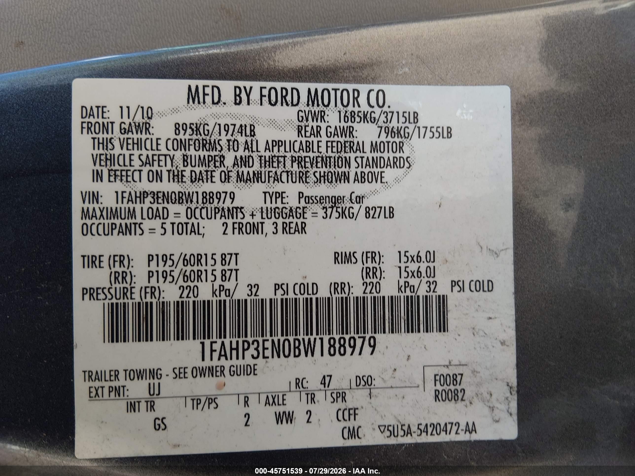 2011 Ford Focus S Gray vin: 1FAHP3EN0BW188979