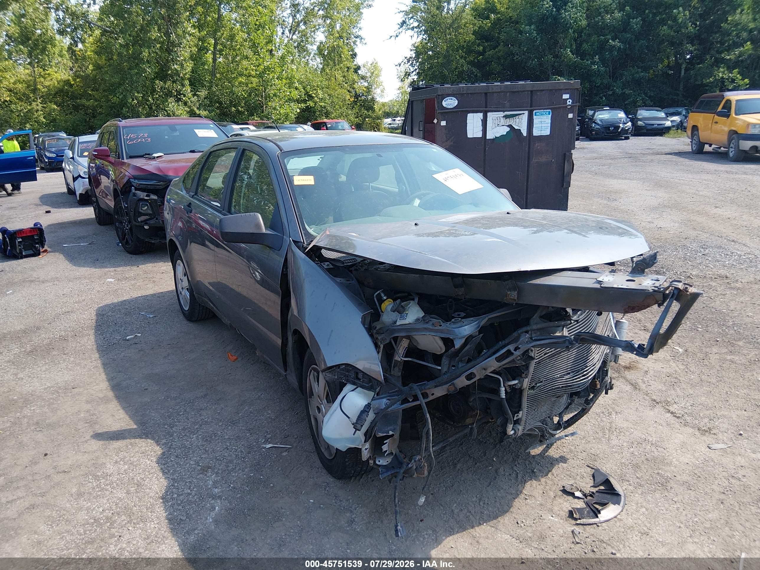 2011 Ford Focus S Gray vin: 1FAHP3EN0BW188979