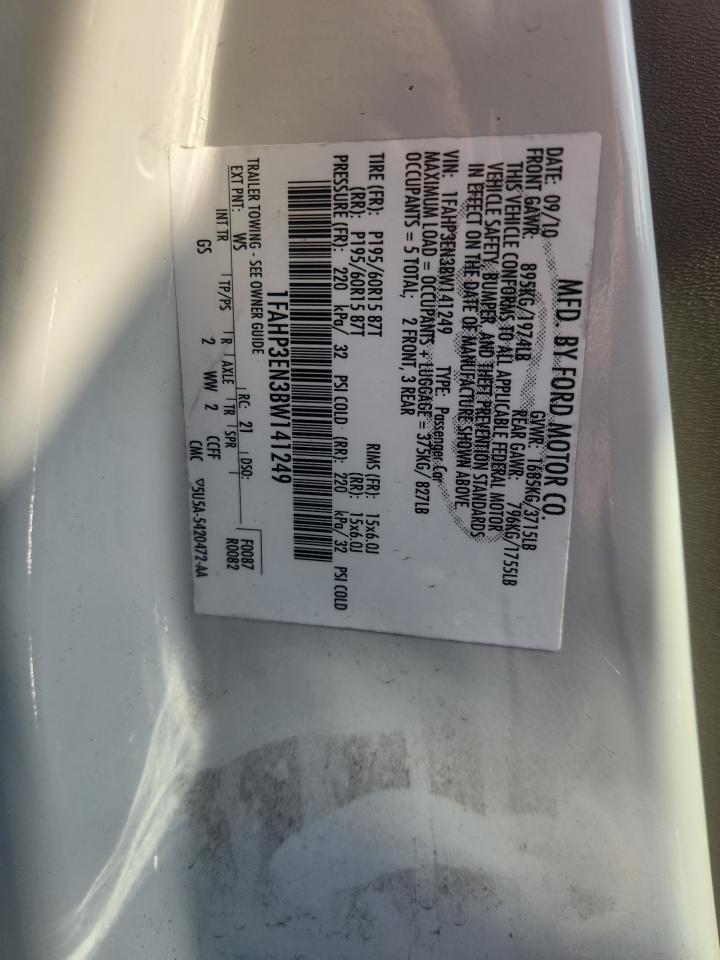 2011 Ford Focus S White vin: 1FAHP3EN3BW141249