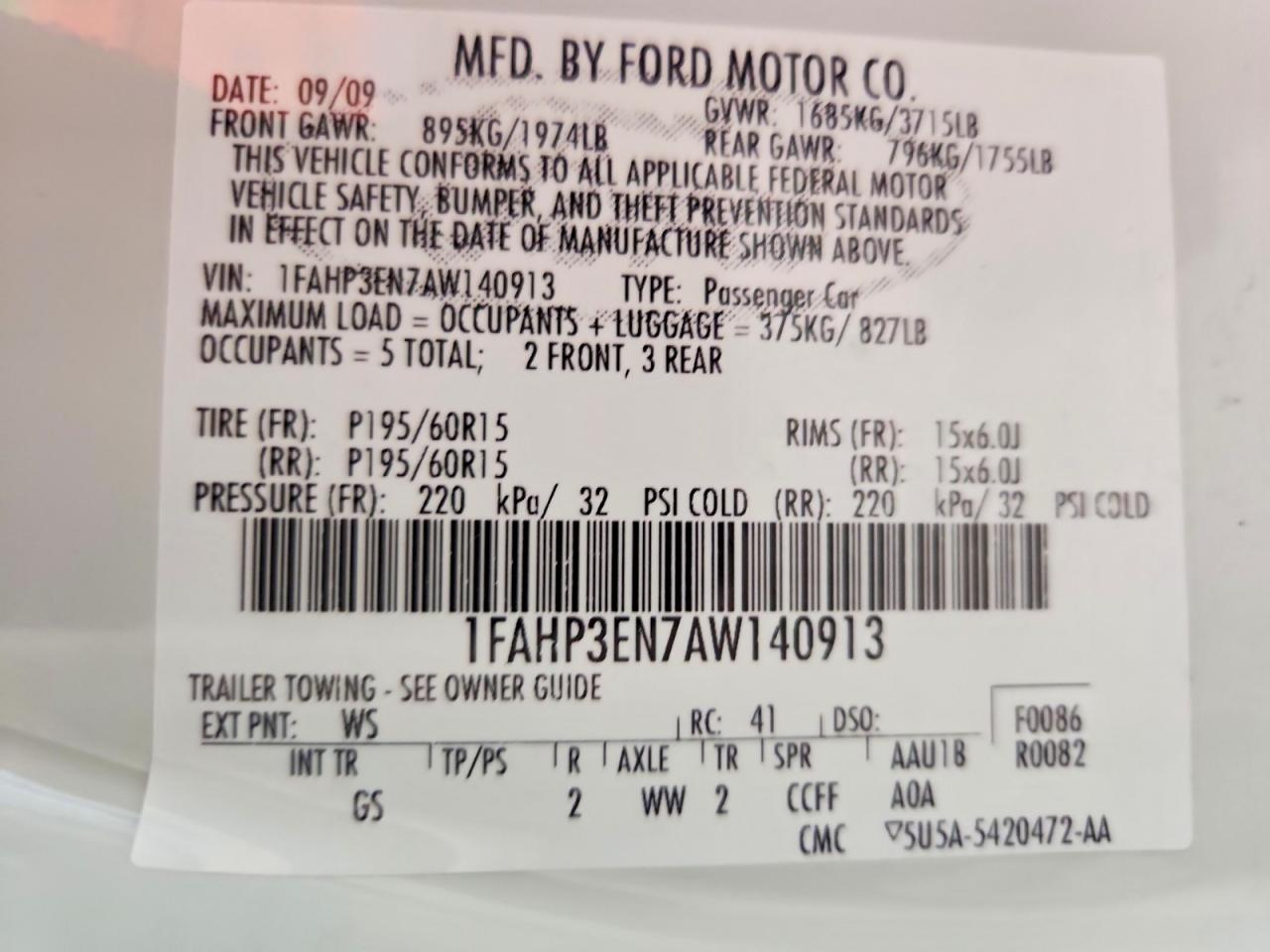 2010 Ford Focus S White vin: 1FAHP3EN7AW140913