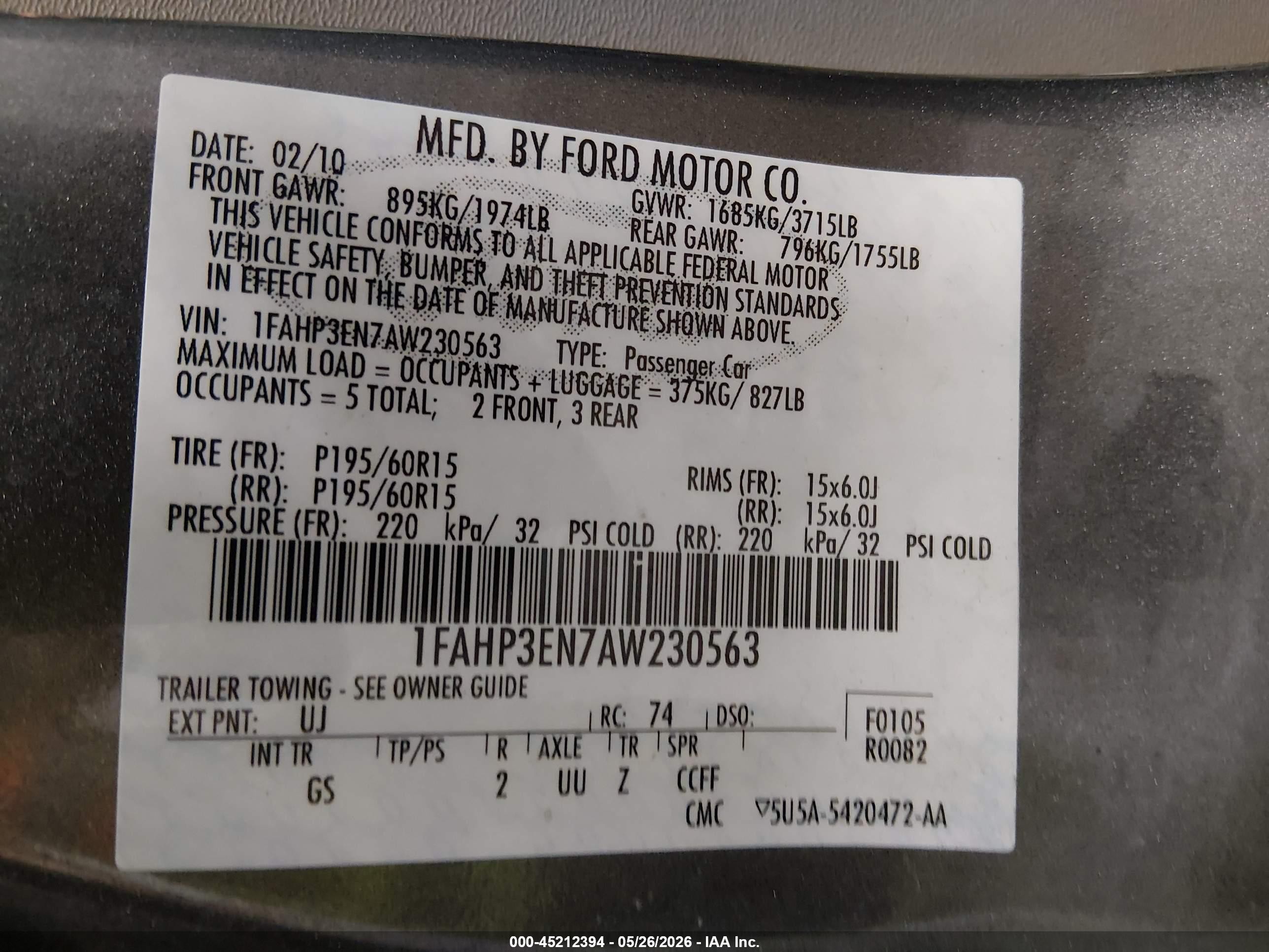 2010 Ford Focus S Gray vin: 1FAHP3EN7AW230563