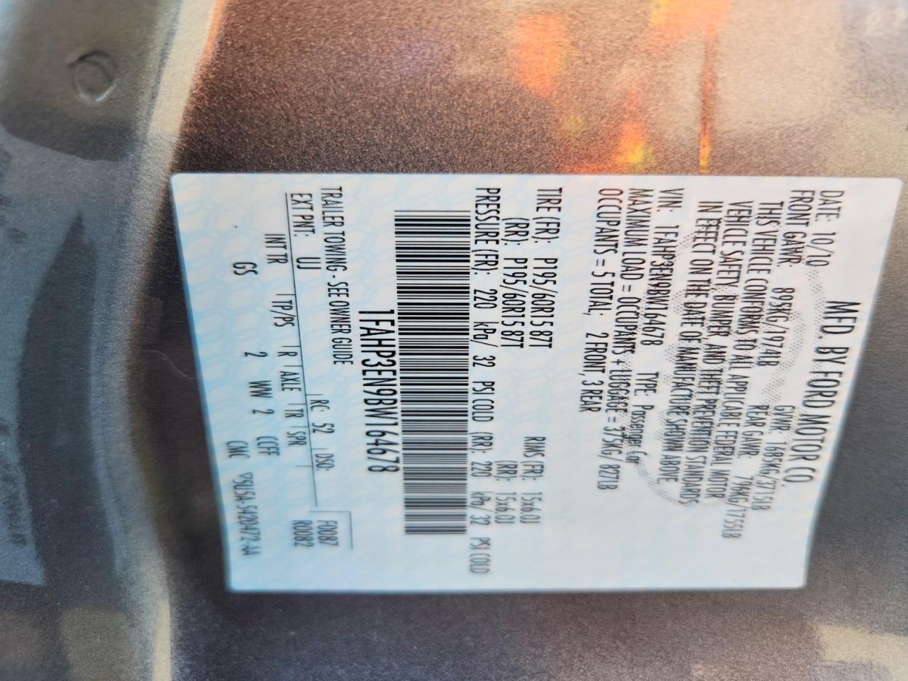 2011 Ford Focus S Gray vin: 1FAHP3EN9BW164678