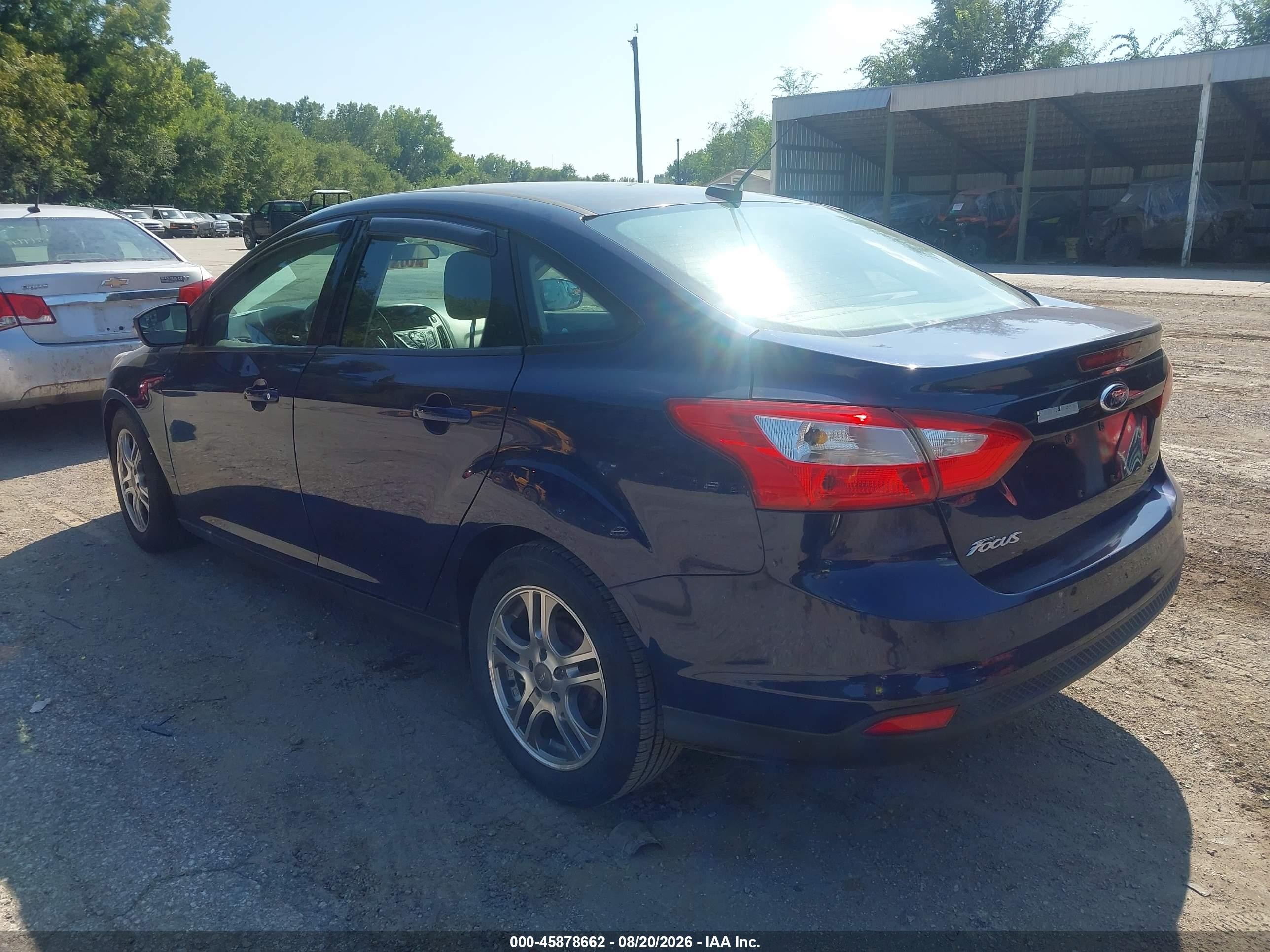 2012 Ford Focus Se Blue vin: 1FAHP3F20CL129907