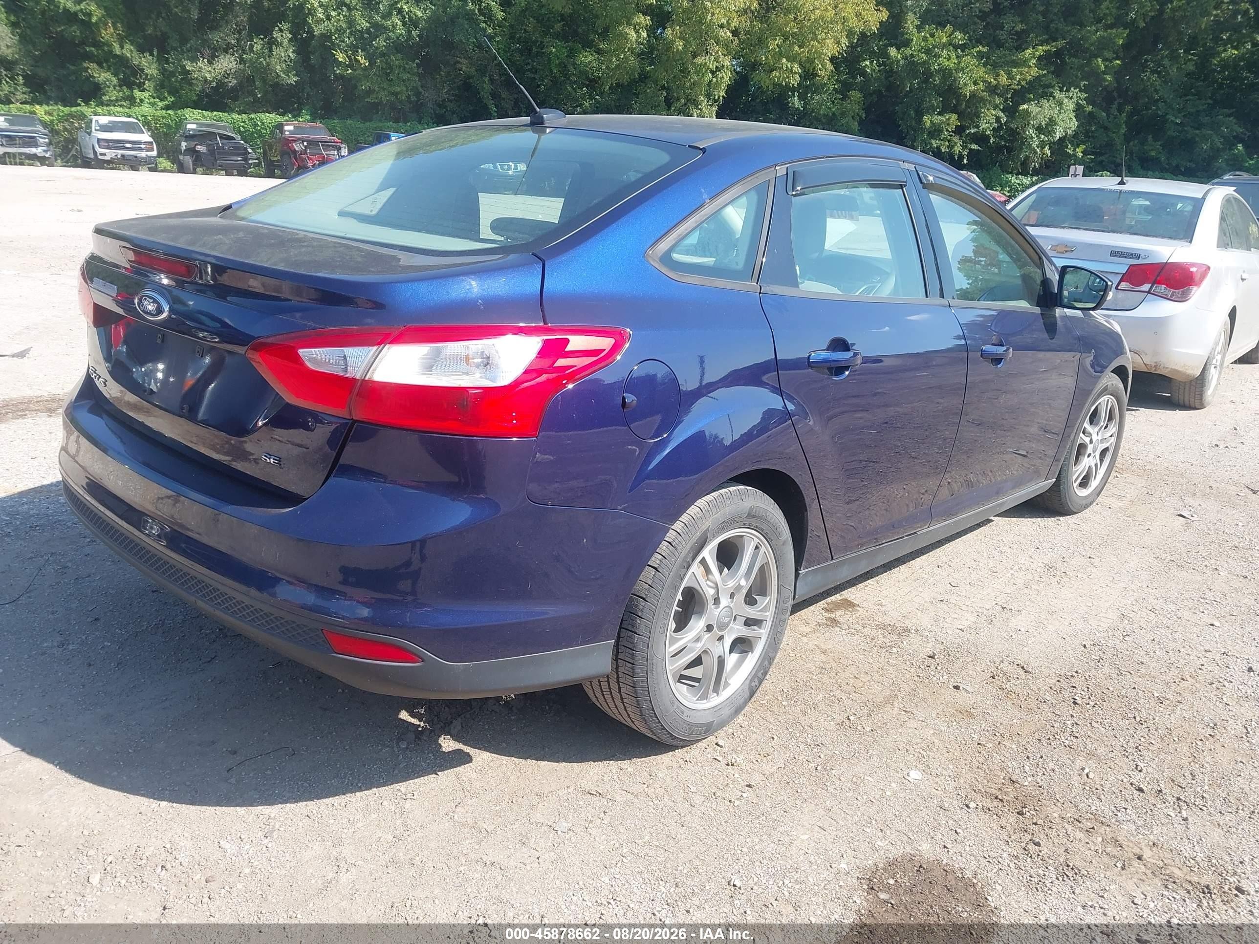 2012 Ford Focus Se Blue vin: 1FAHP3F20CL129907
