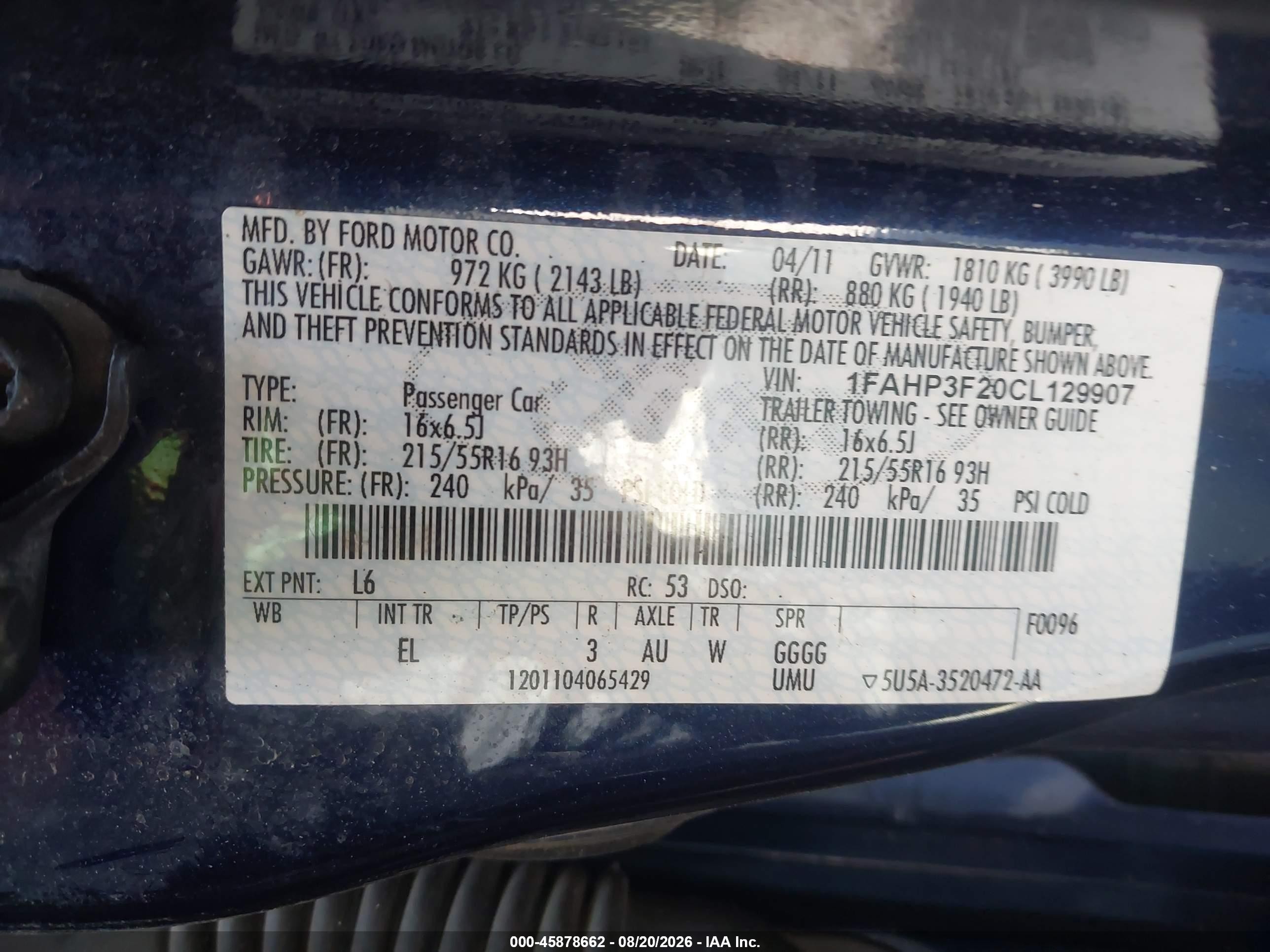 2012 Ford Focus Se Blue vin: 1FAHP3F20CL129907