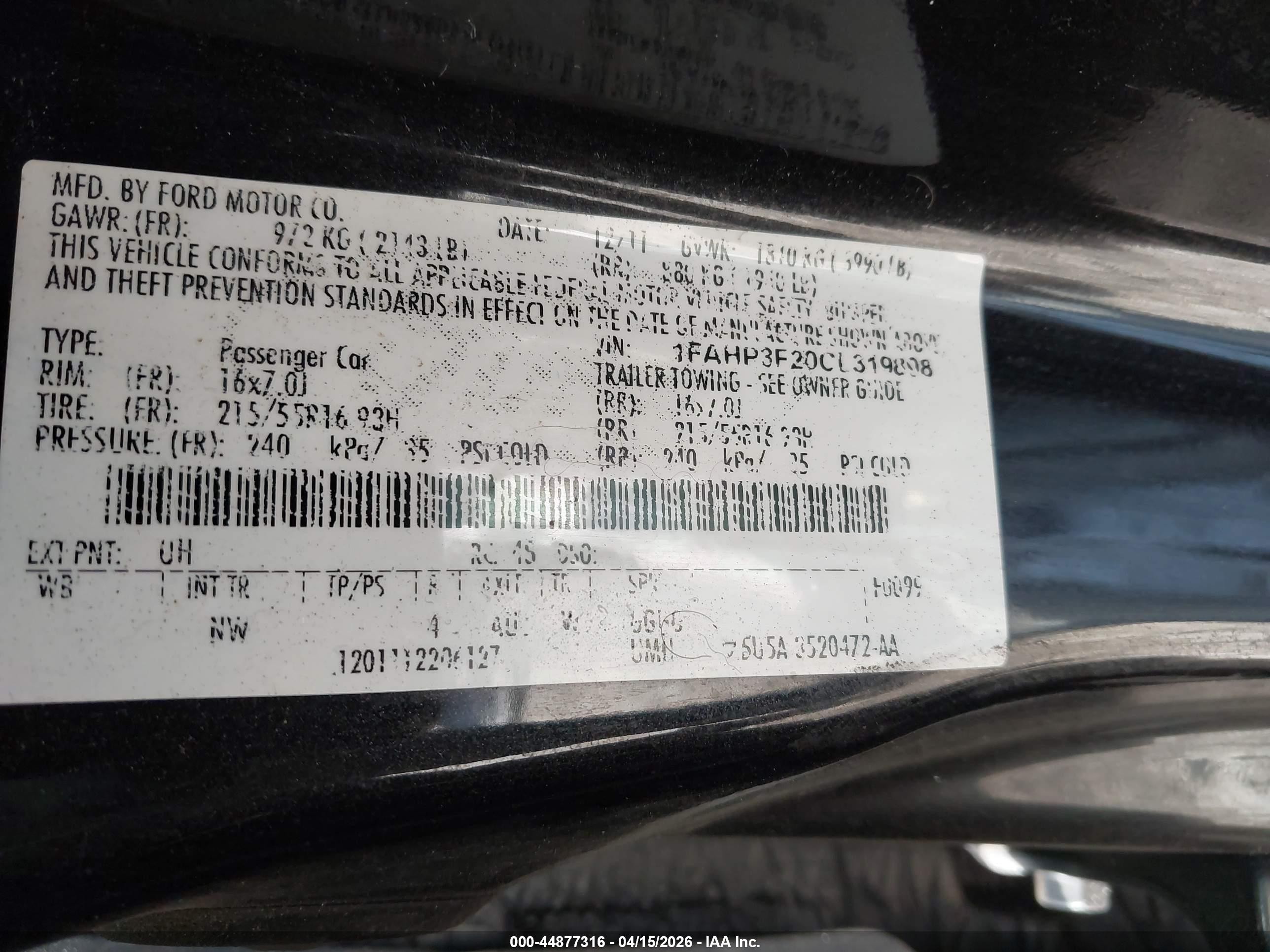 2012 Ford Focus Se Black vin: 1FAHP3F20CL319898
