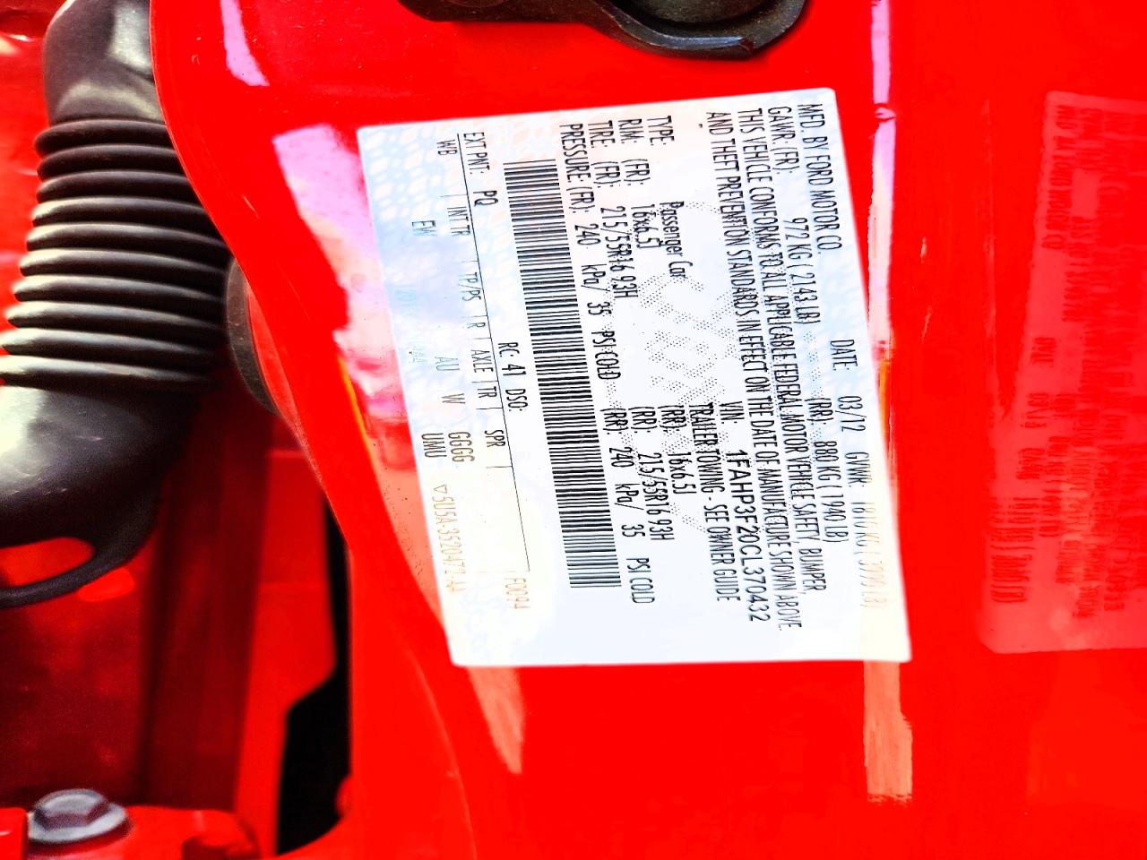 2012 Ford Focus Se Red vin: 1FAHP3F20CL370432