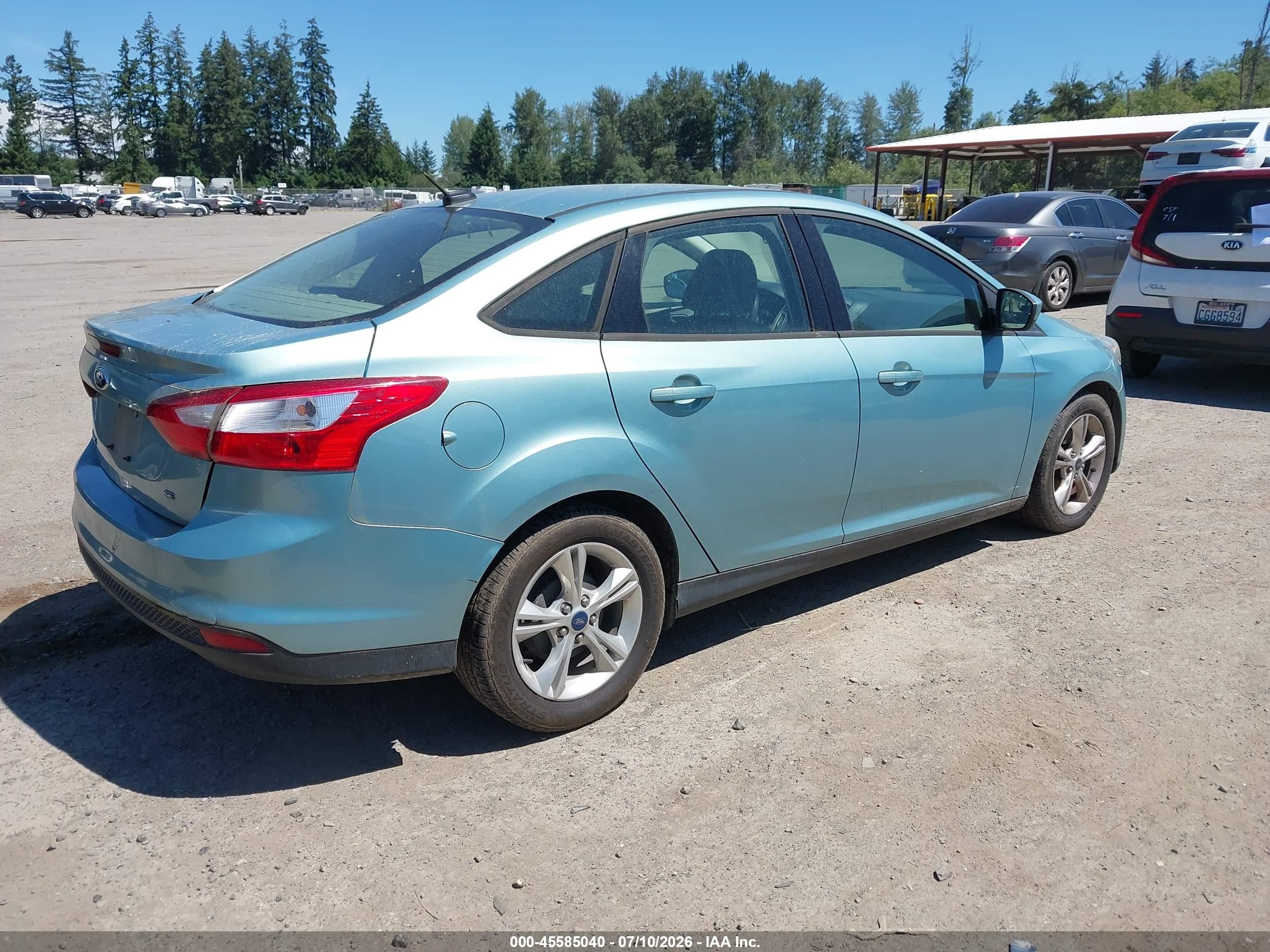 2012 Ford Focus Se Light Blue vin: 1FAHP3F20CL411285
