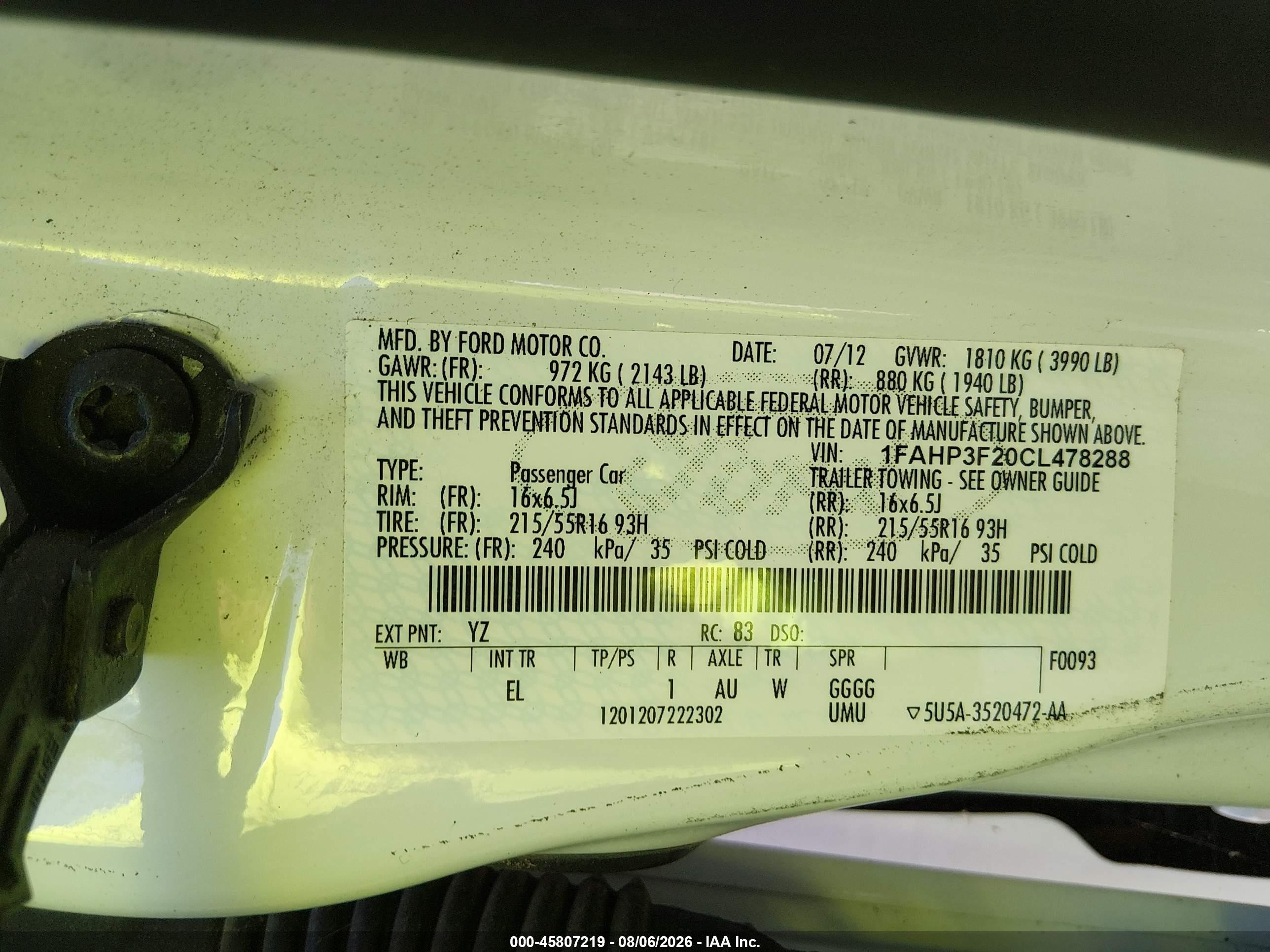 2012 Ford Focus Se Белый vin: 1FAHP3F20CL478288
