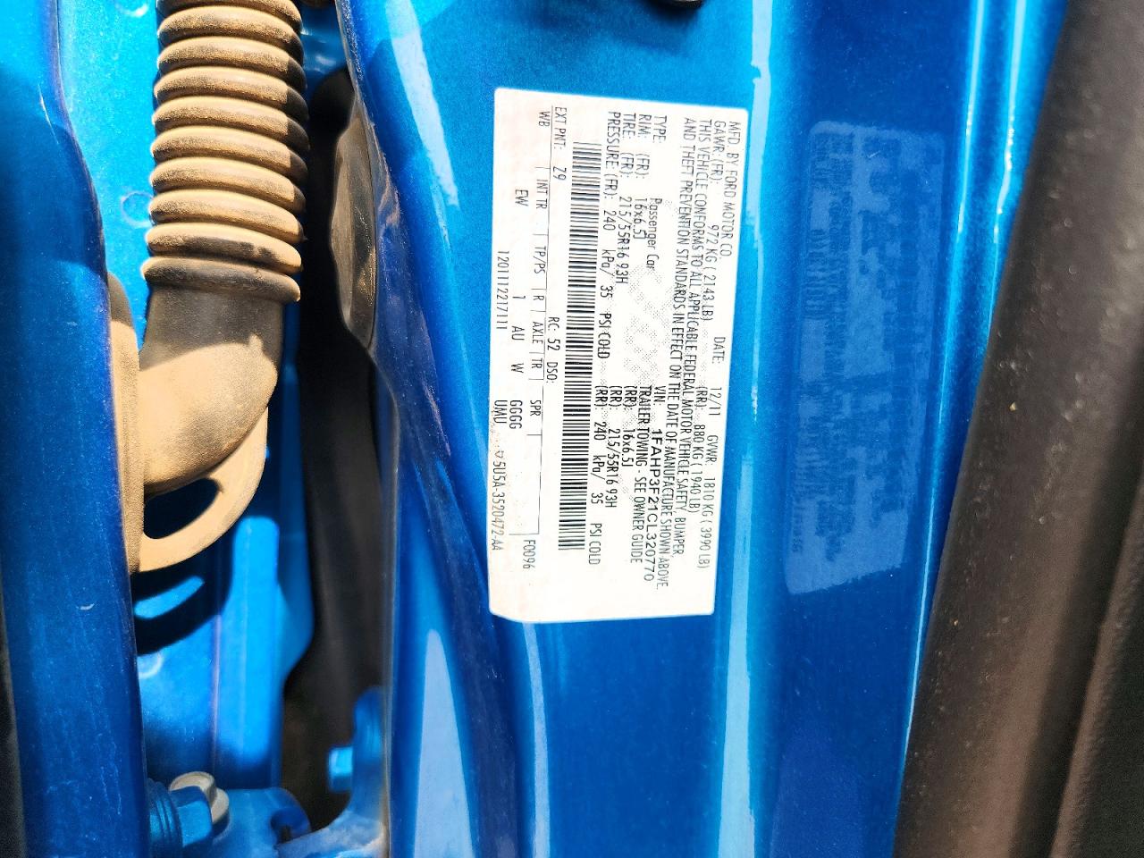 2012 Ford Focus Se Blue vin: 1FAHP3F21CL320770