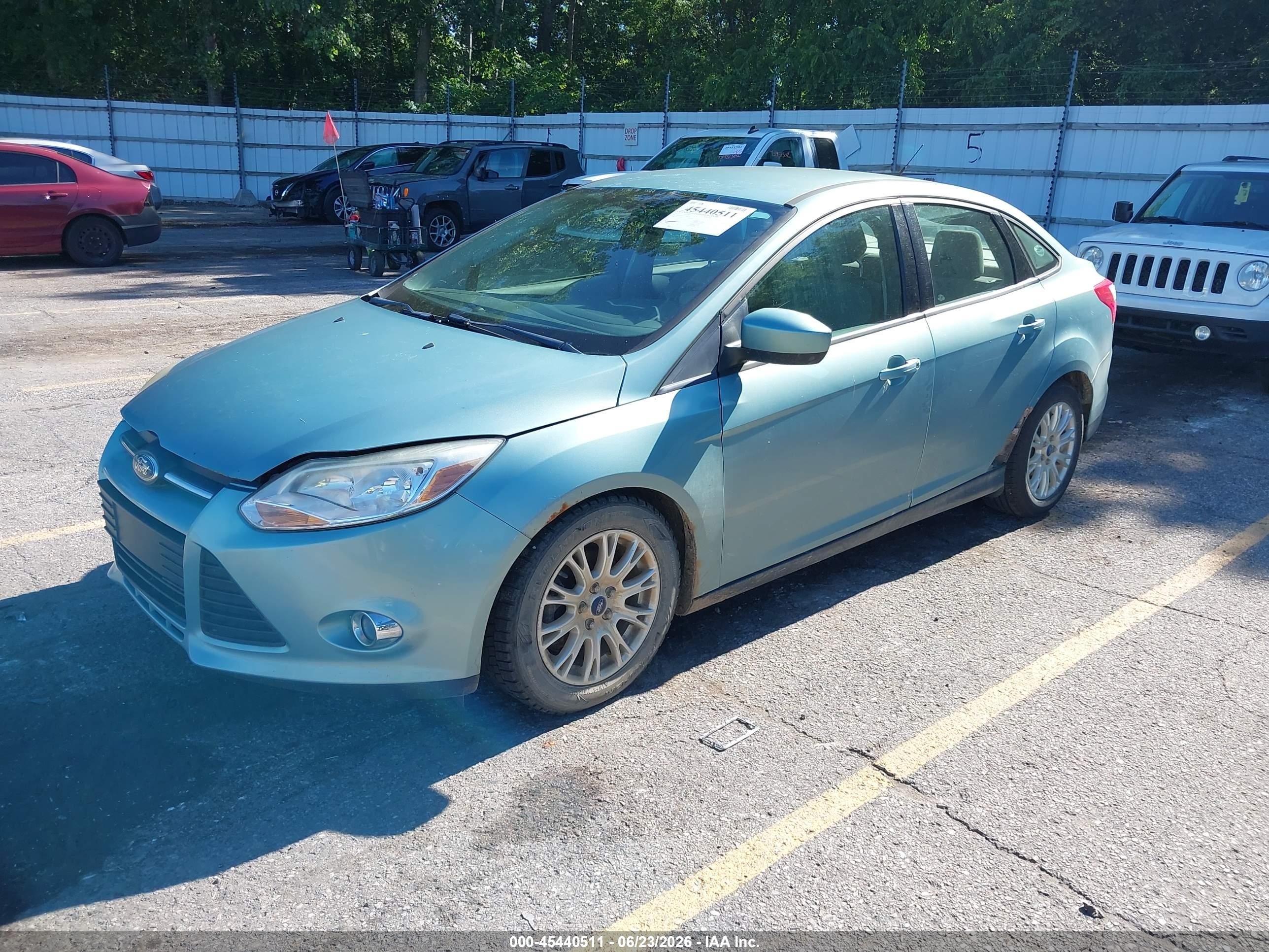 2012 Ford Focus Se Teal vin: 1FAHP3F21CL344213