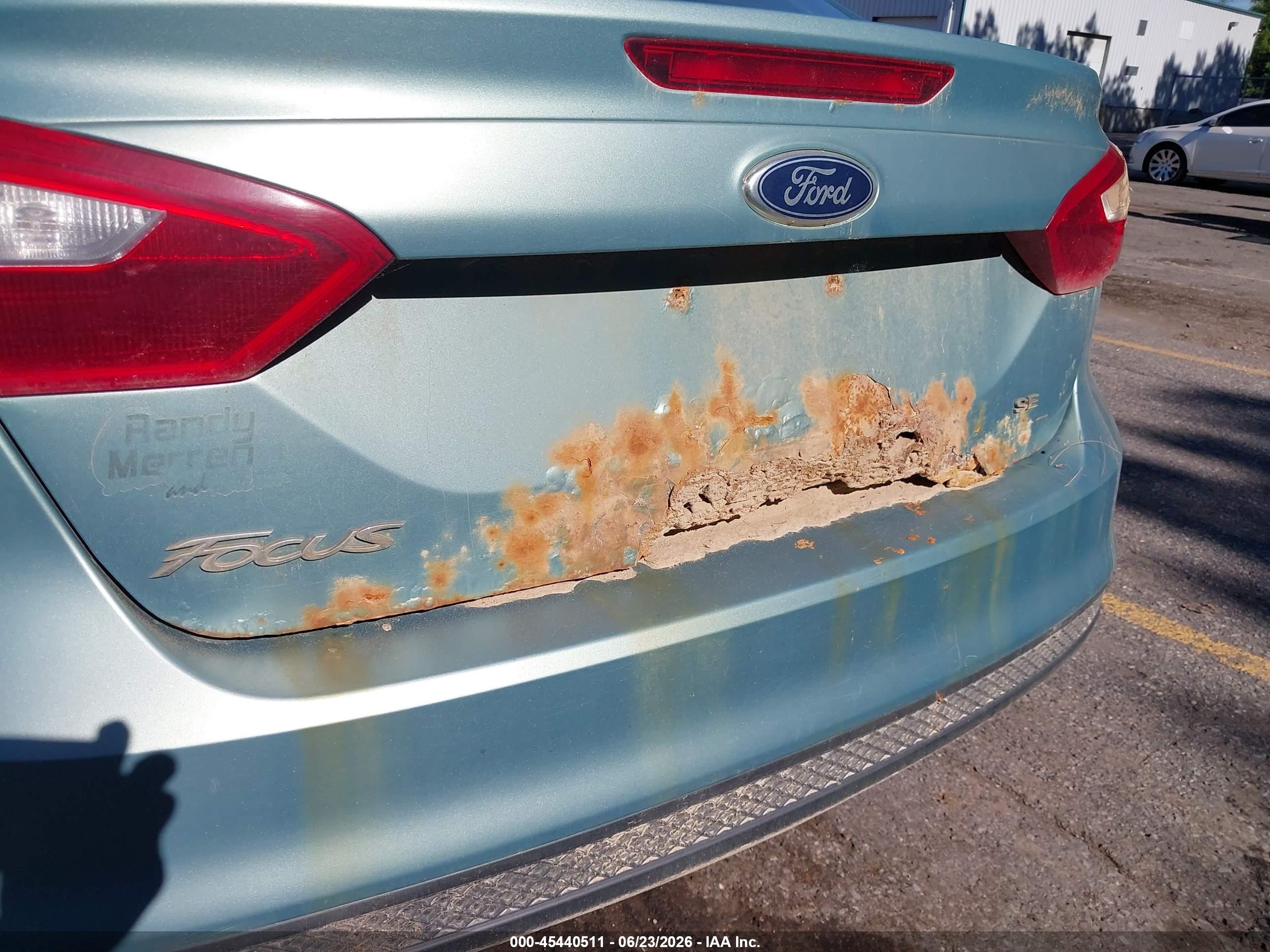 2012 Ford Focus Se Teal vin: 1FAHP3F21CL344213