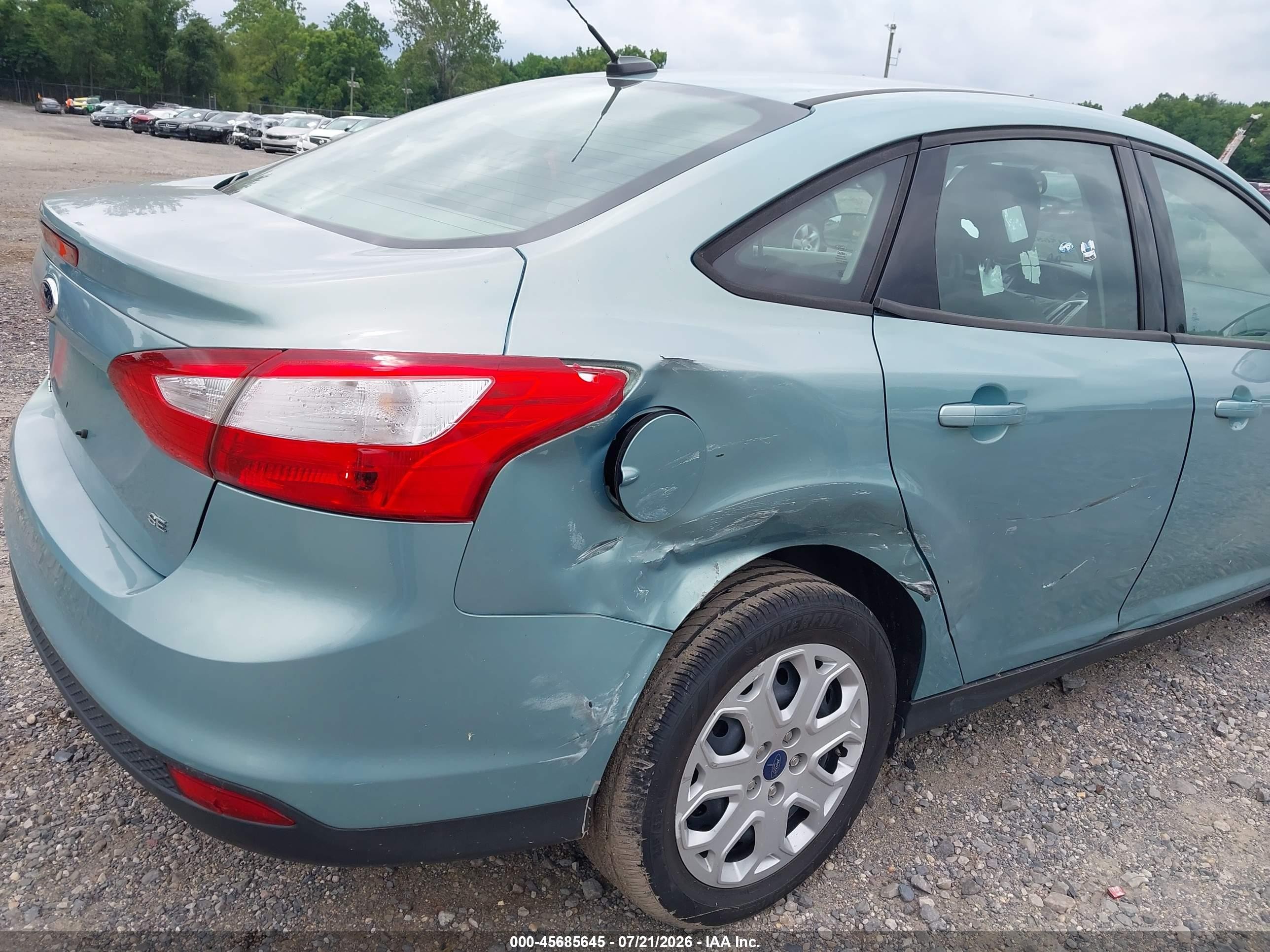 2012 Ford Focus Se Light Blue vin: 1FAHP3F21CL390978