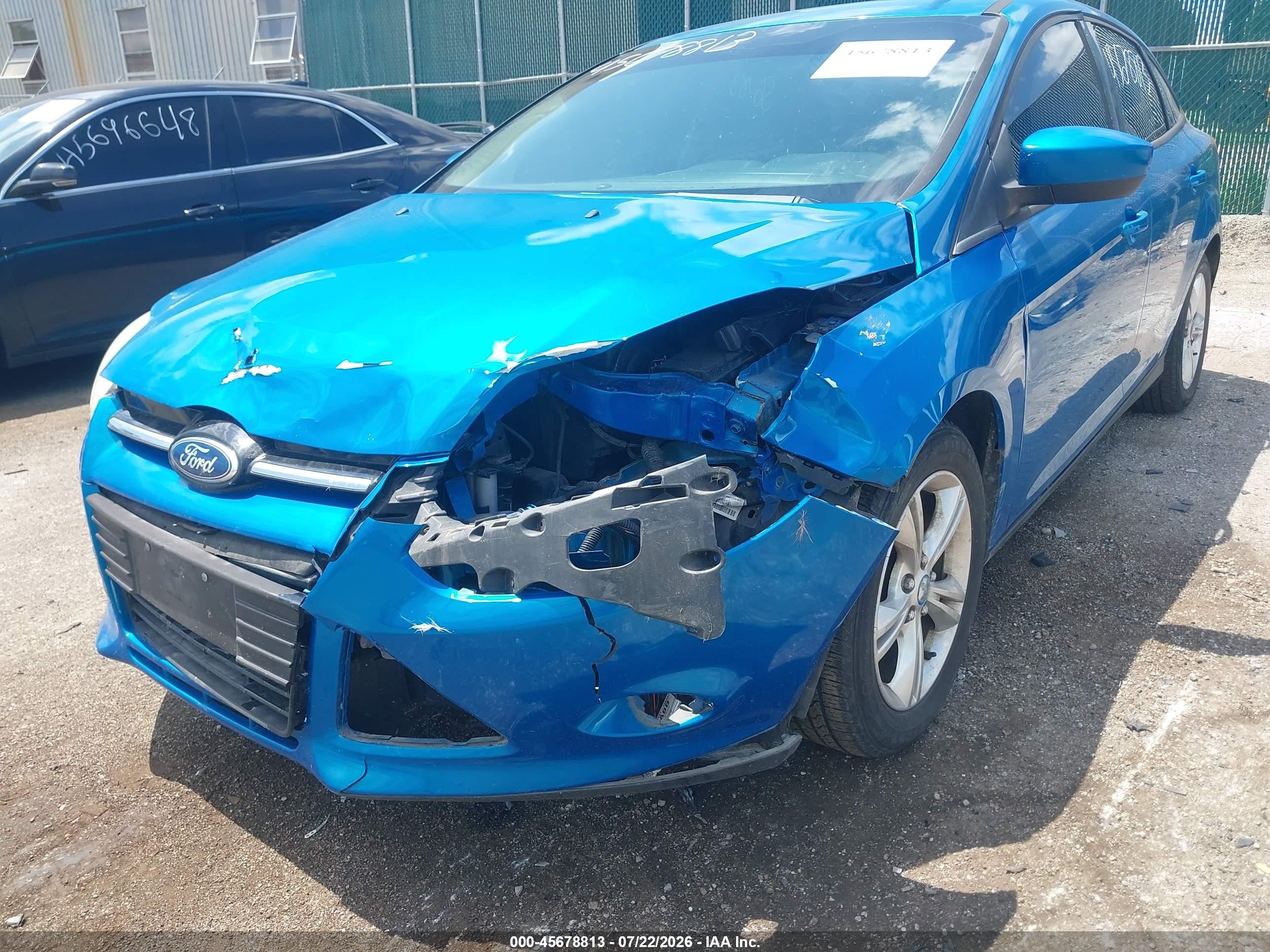 2012 Ford Focus Se Blue vin: 1FAHP3F22CL261504
