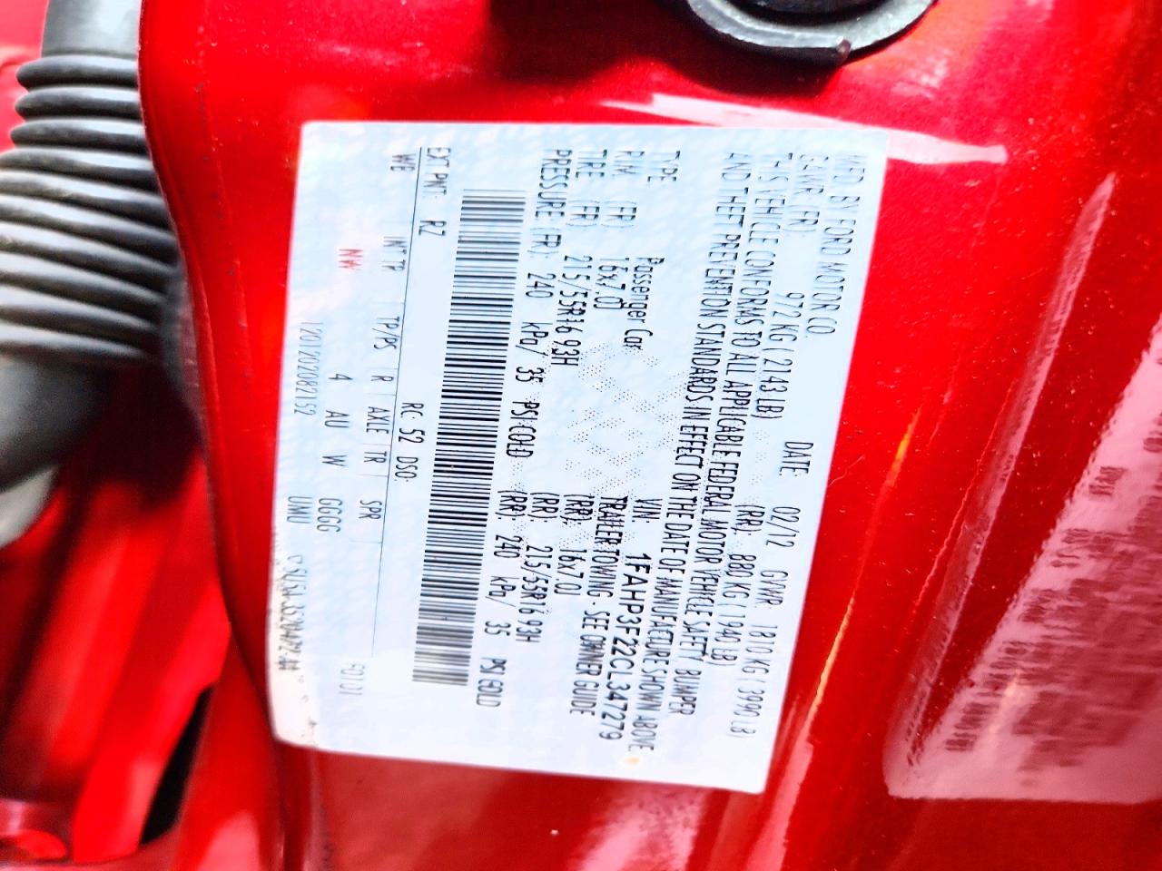 2012 Ford Focus Se Red vin: 1FAHP3F22CL347279