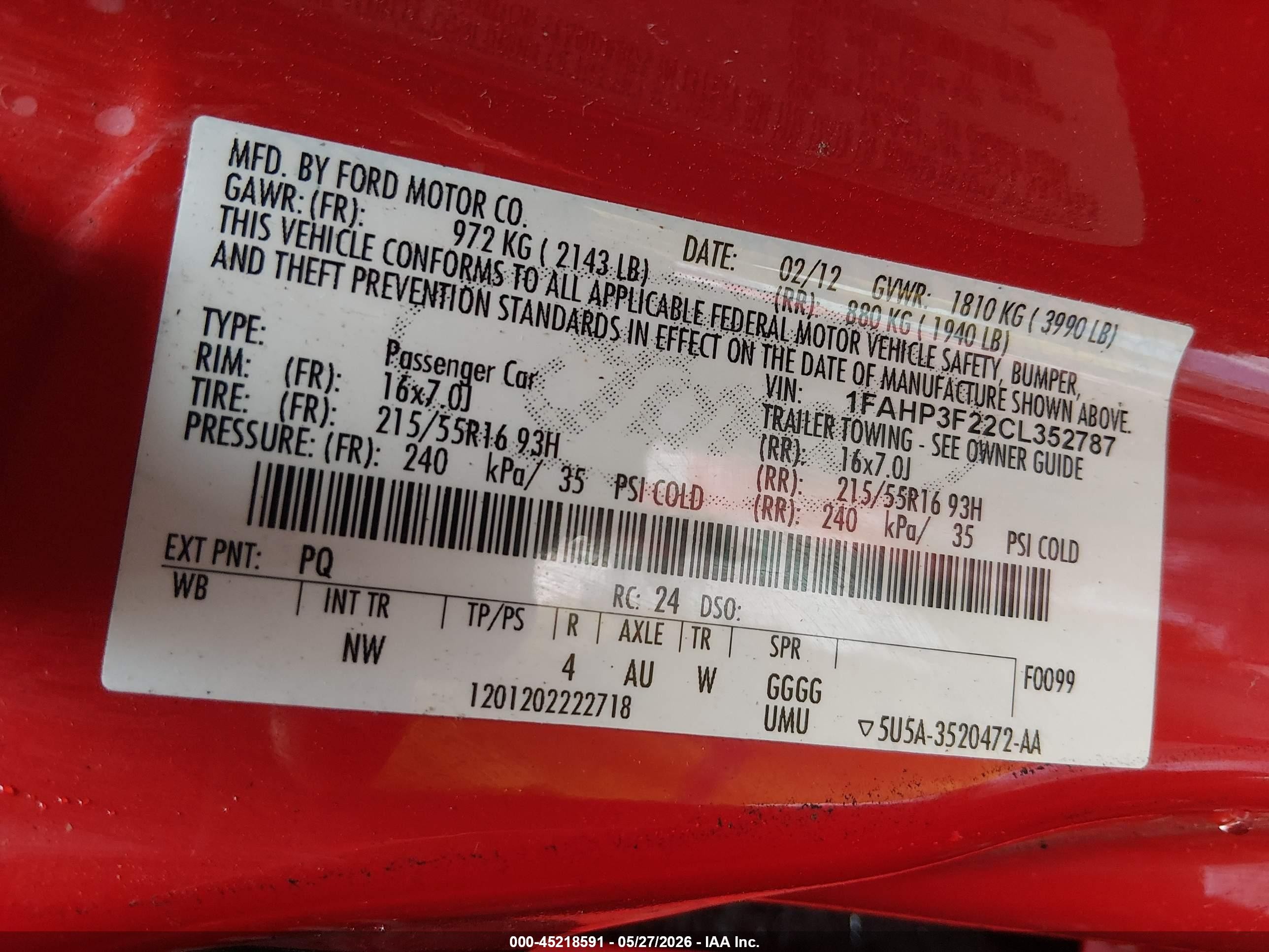 2012 Ford Focus Se Red vin: 1FAHP3F22CL352787