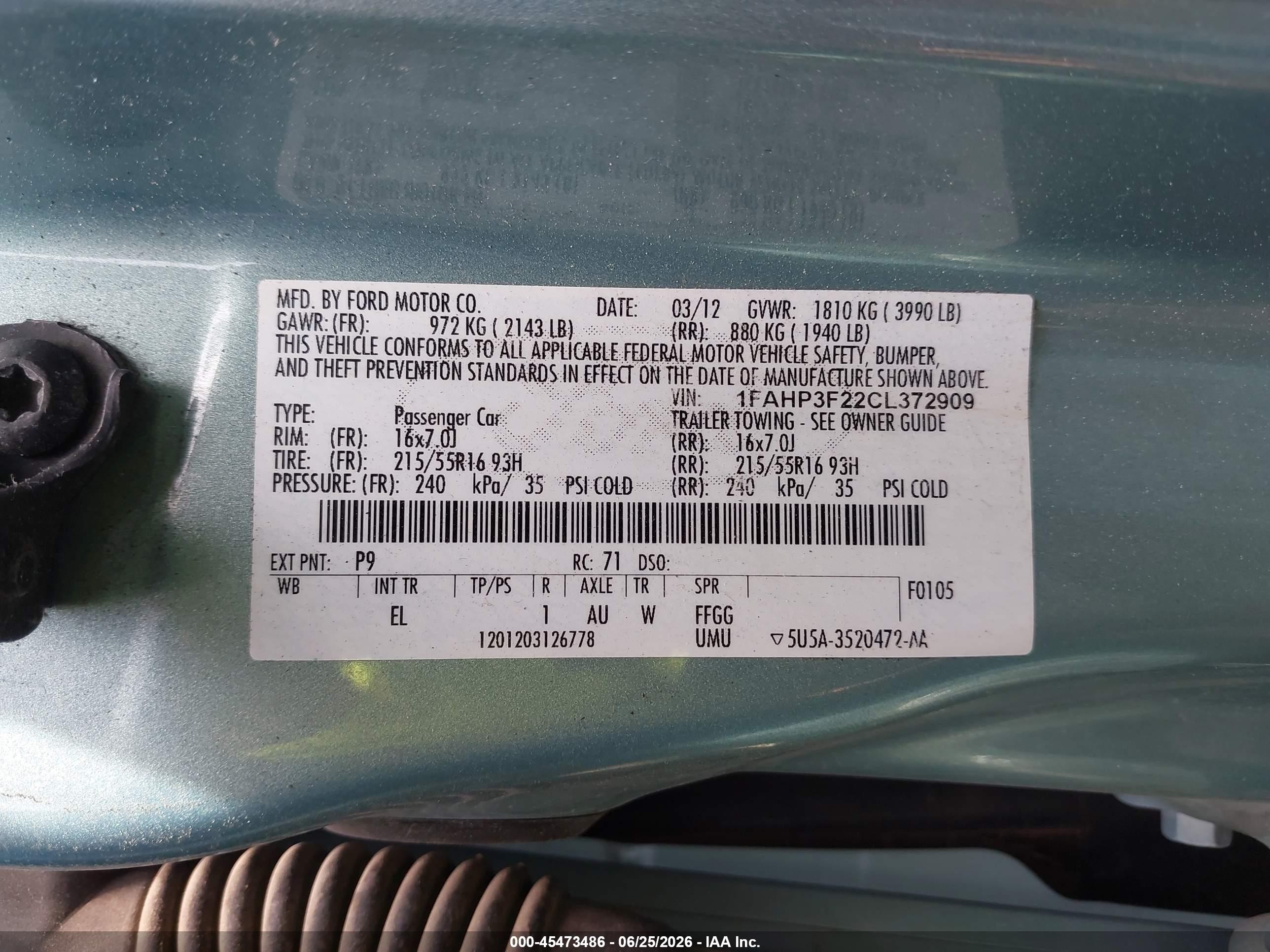 2012 Ford Focus Se Blue vin: 1FAHP3F22CL372909