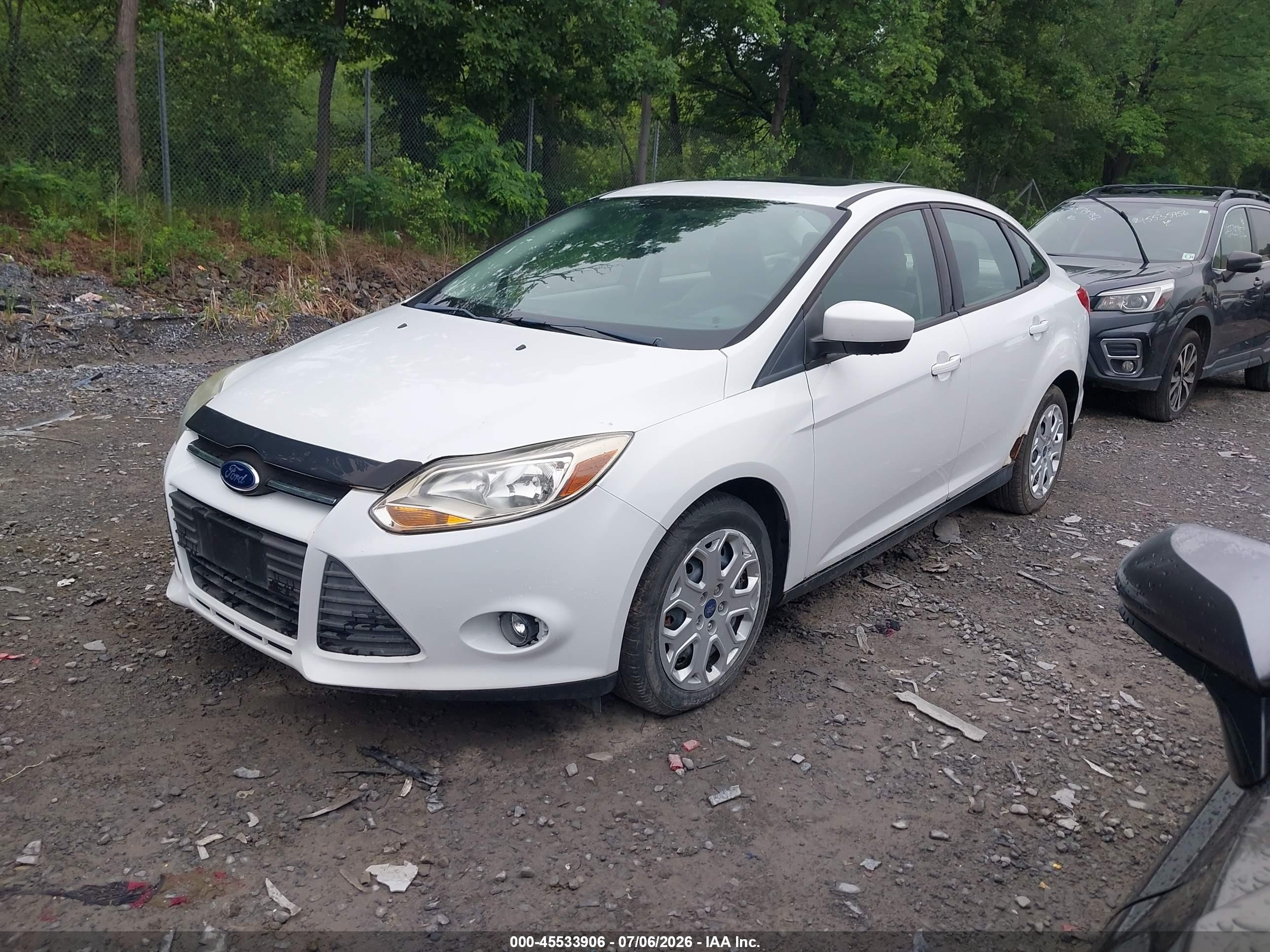2012 Ford Focus Se White vin: 1FAHP3F22CL407352