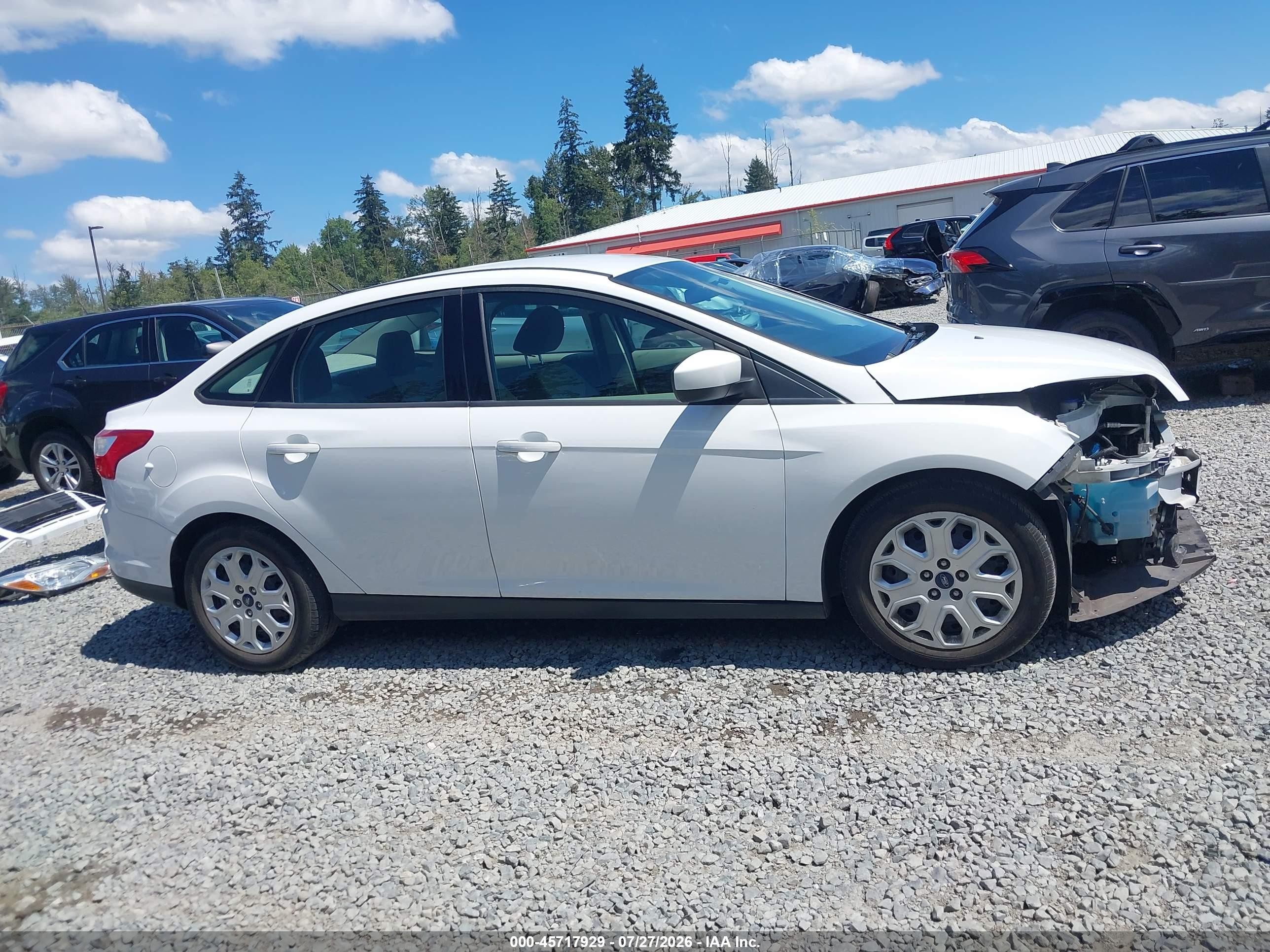 2012 Ford Focus Se White vin: 1FAHP3F22CL424409