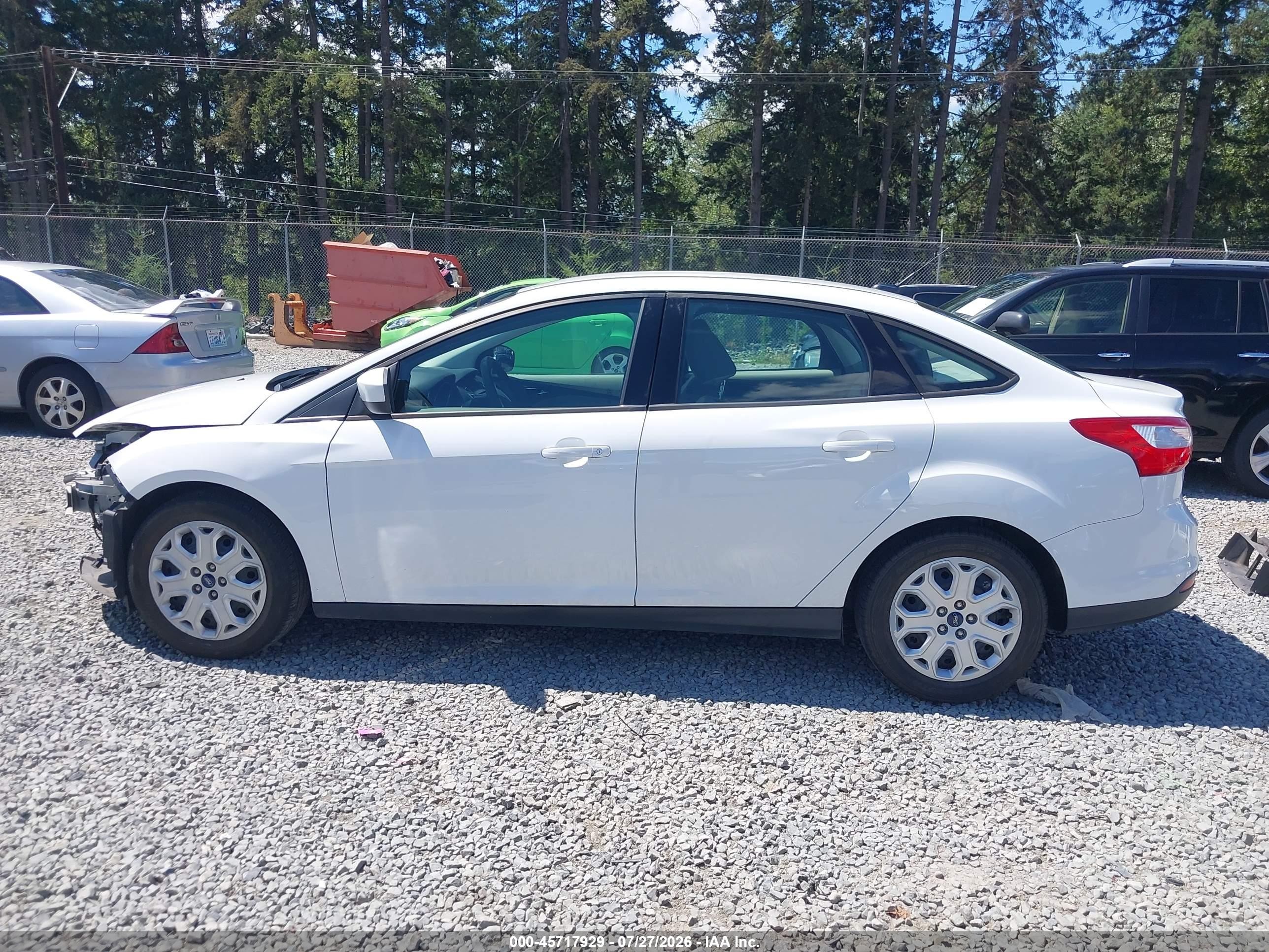 2012 Ford Focus Se White vin: 1FAHP3F22CL424409