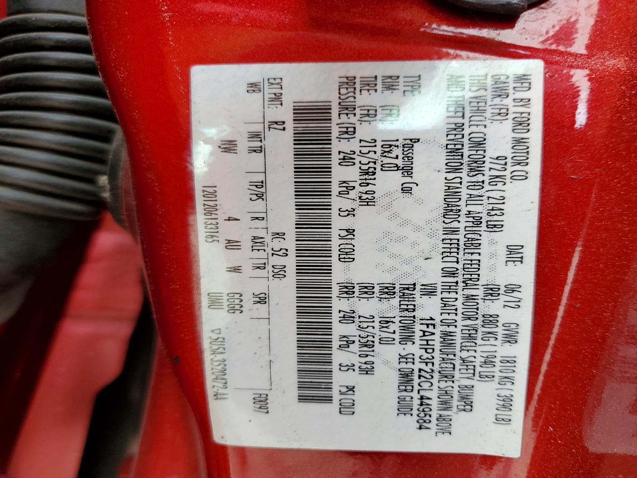2012 Ford Focus Se Красный vin: 1FAHP3F22CL449584