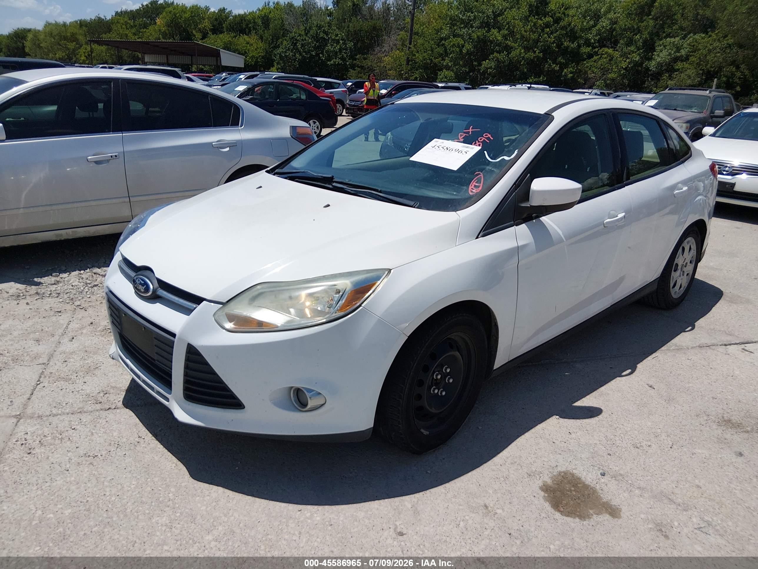 2012 Ford Focus Se White vin: 1FAHP3F22CL455899