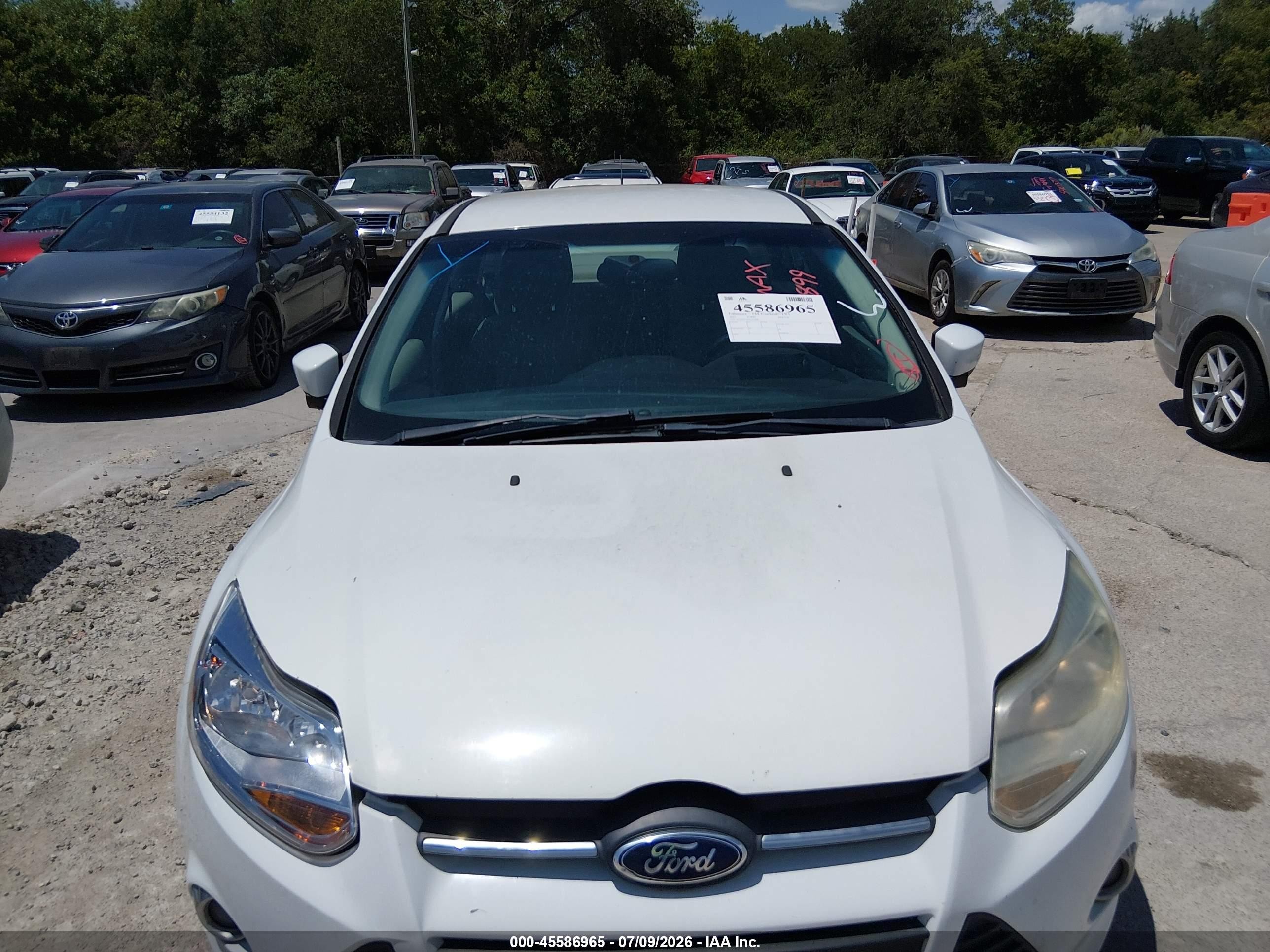 2012 Ford Focus Se White vin: 1FAHP3F22CL455899