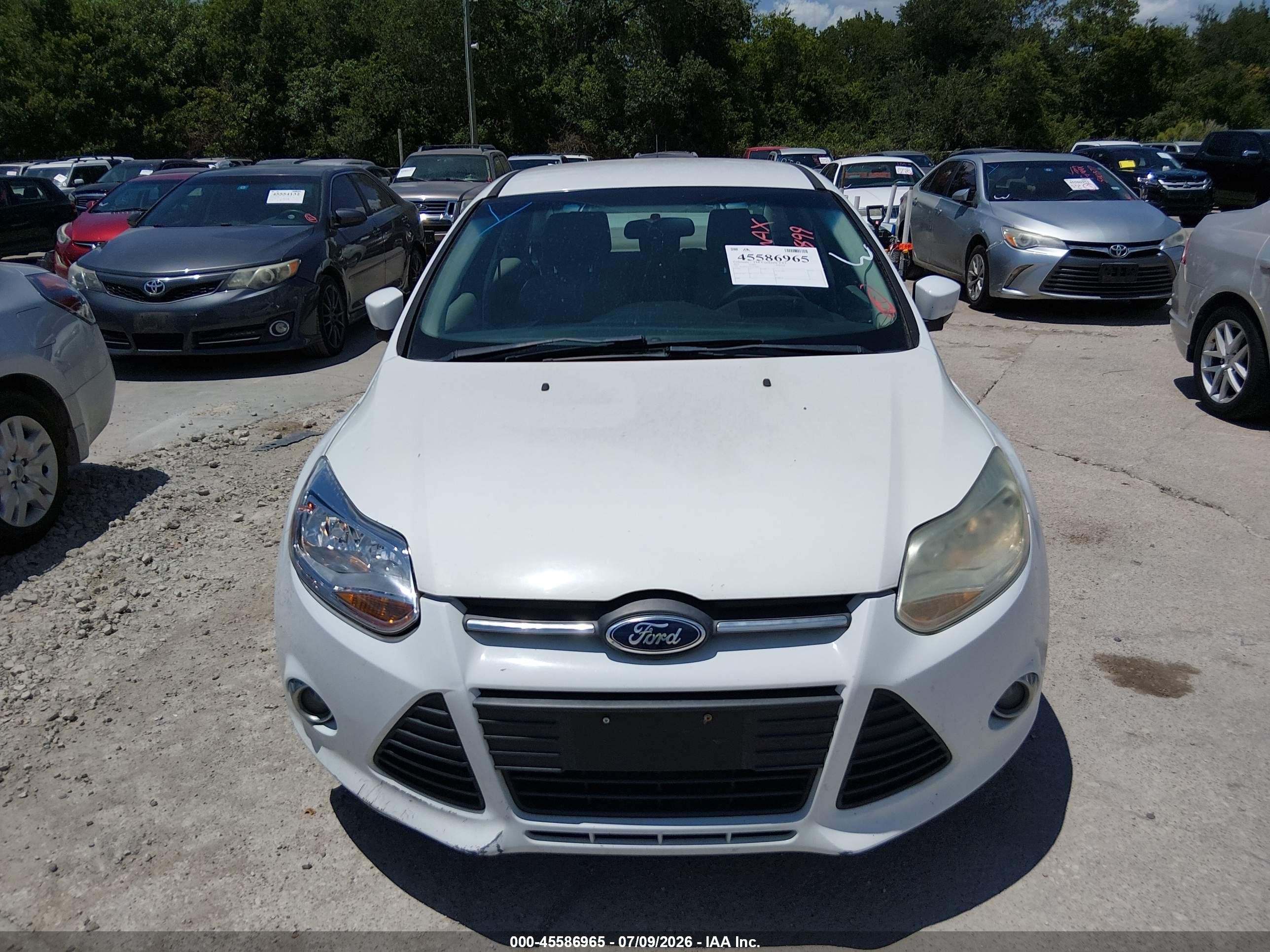 2012 Ford Focus Se White vin: 1FAHP3F22CL455899