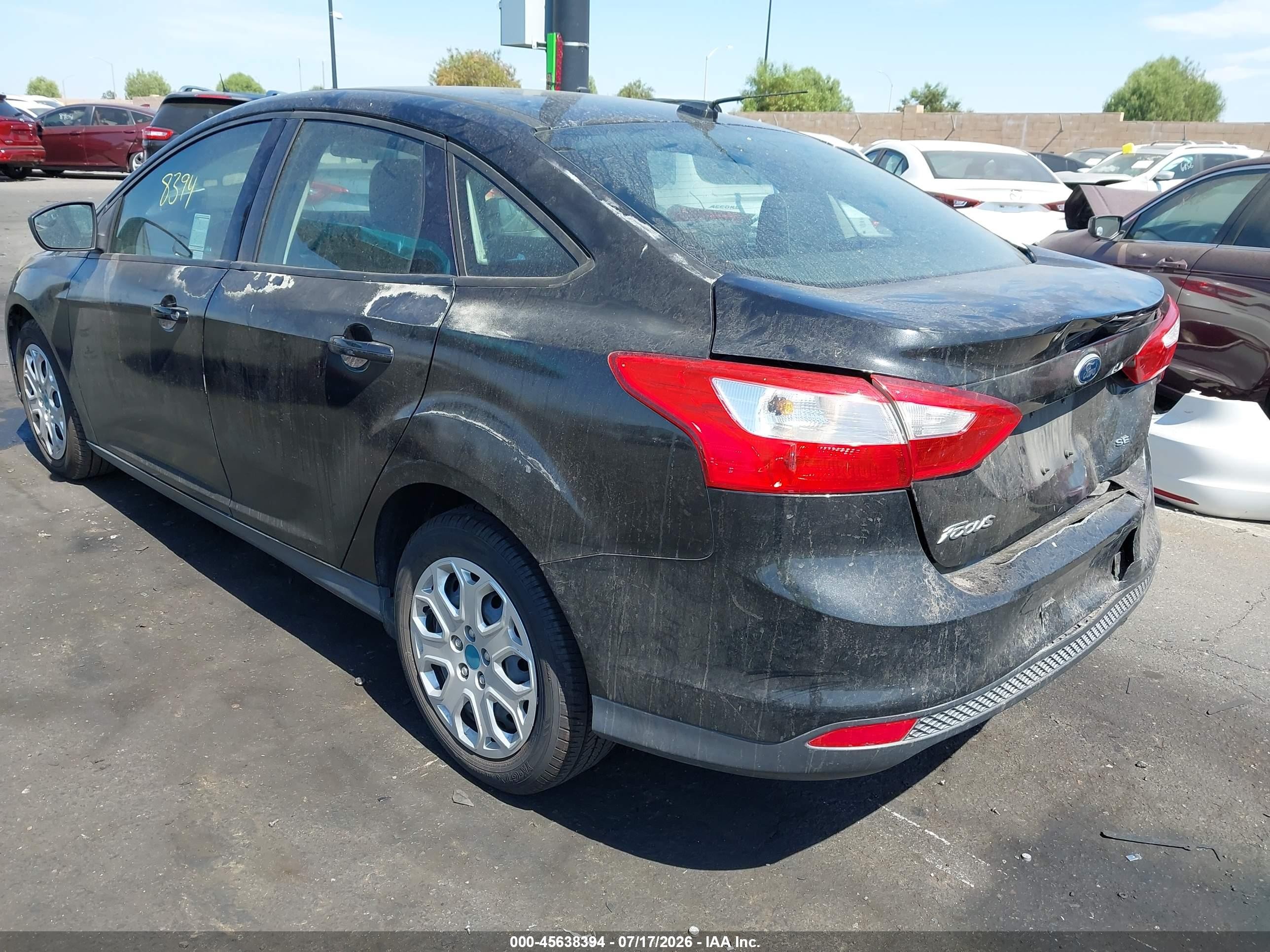 2012 Ford Focus Se Black vin: 1FAHP3F23CL101826