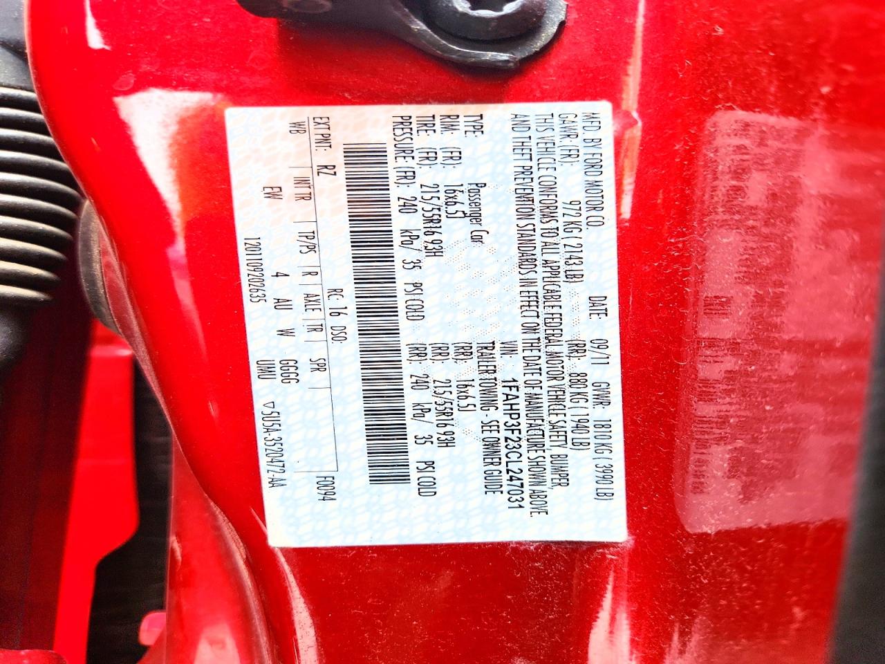 2012 Ford Focus Se Красный vin: 1FAHP3F23CL247031