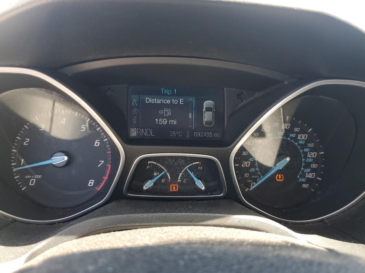 2012 Ford Focus Se Black vin: 1FAHP3F24CL127870 Damage: Warning - Tire Pressure, On, Unacceptable