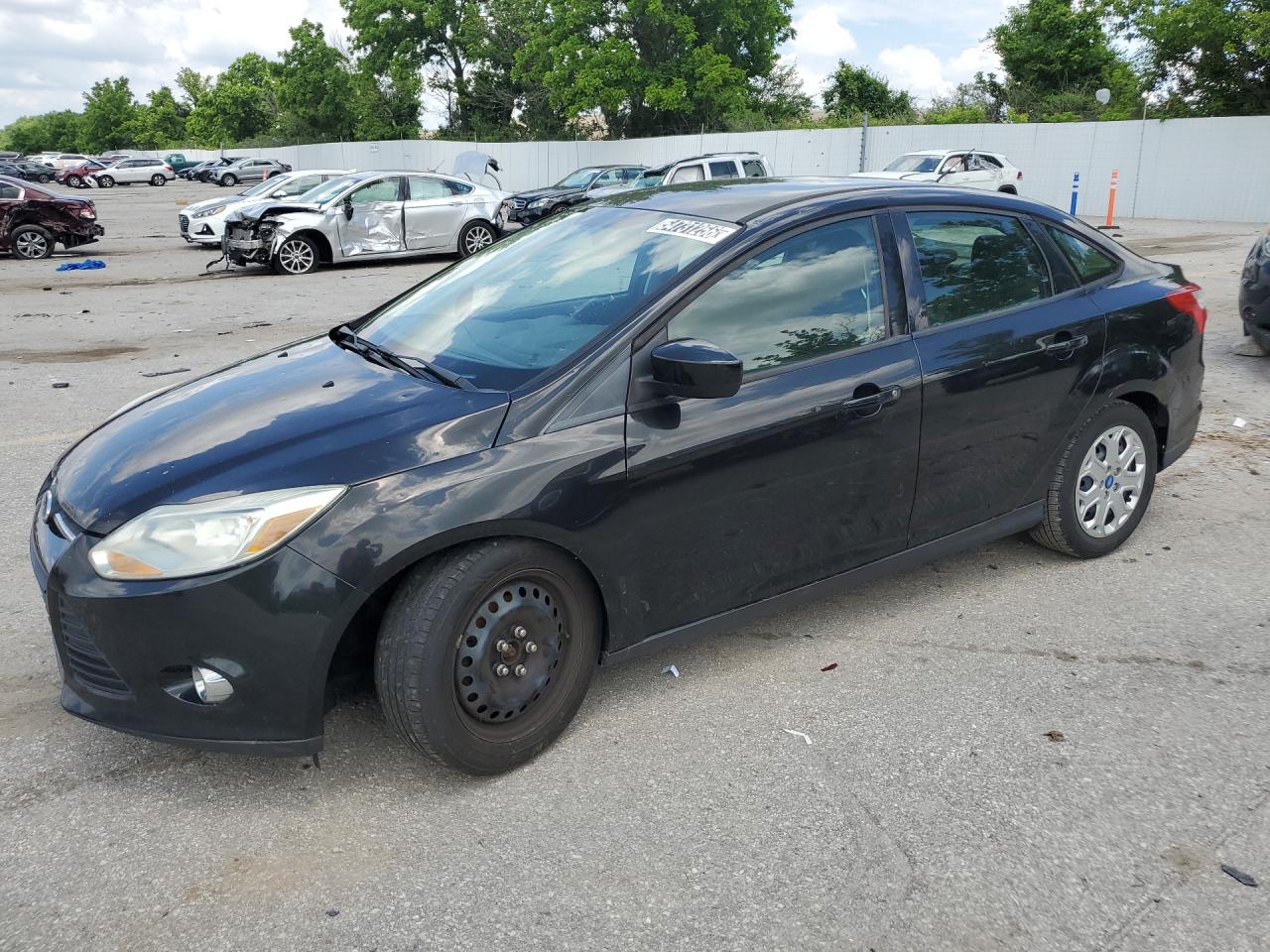 2012 Ford Focus Se Black vin: 1FAHP3F24CL127870 Damage: Left Front Wheel Cover, Broken, Replacement Required