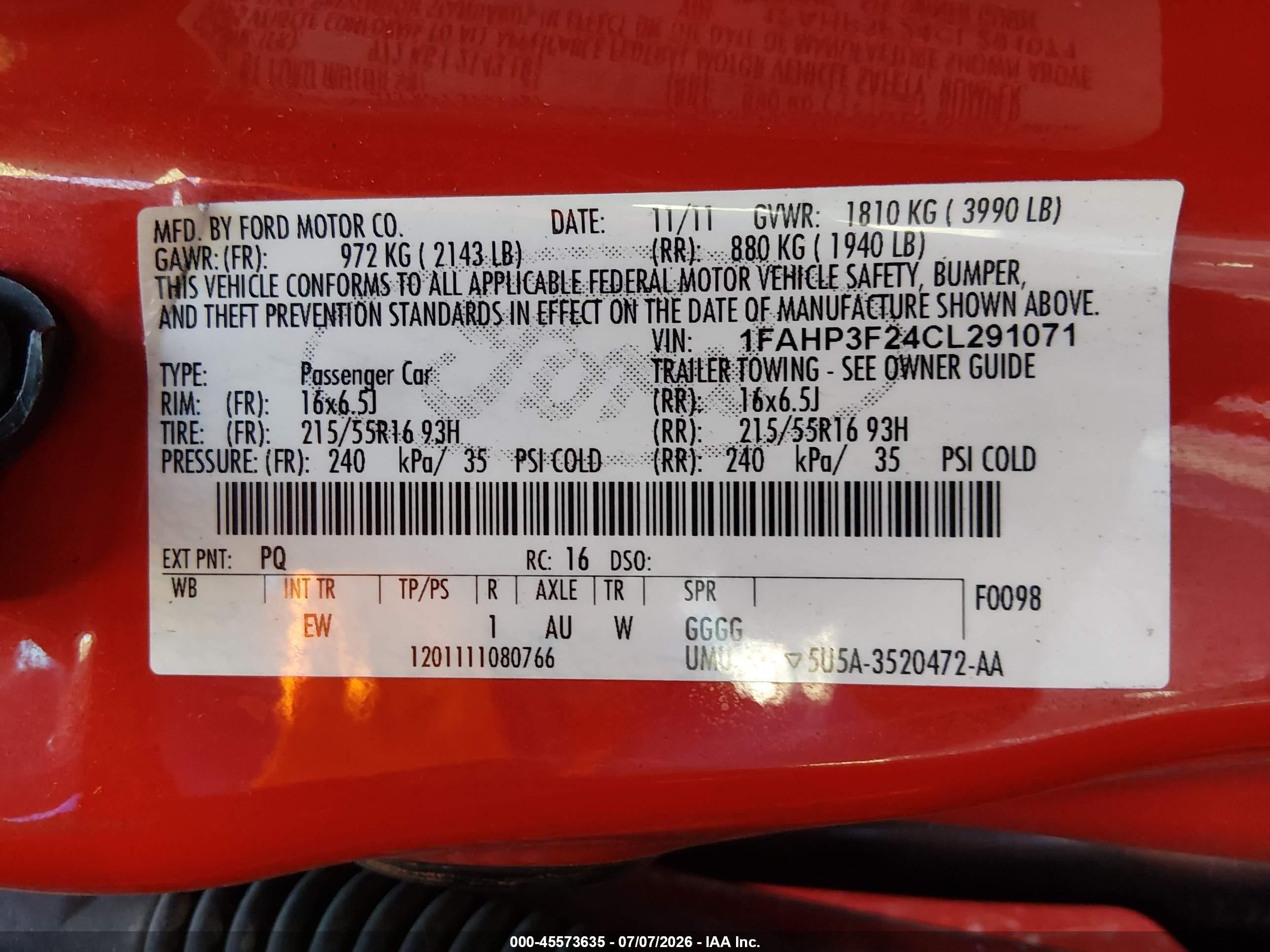 2012 Ford Focus Se Красный vin: 1FAHP3F24CL291071