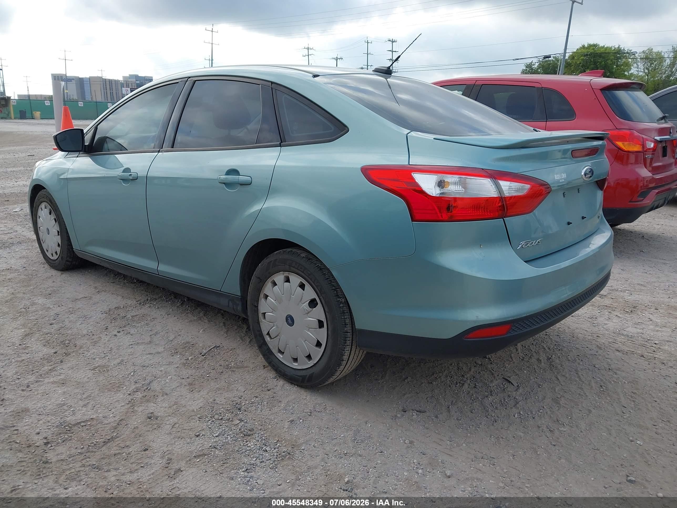 2012 Ford Focus Se Teal vin: 1FAHP3F24CL323937