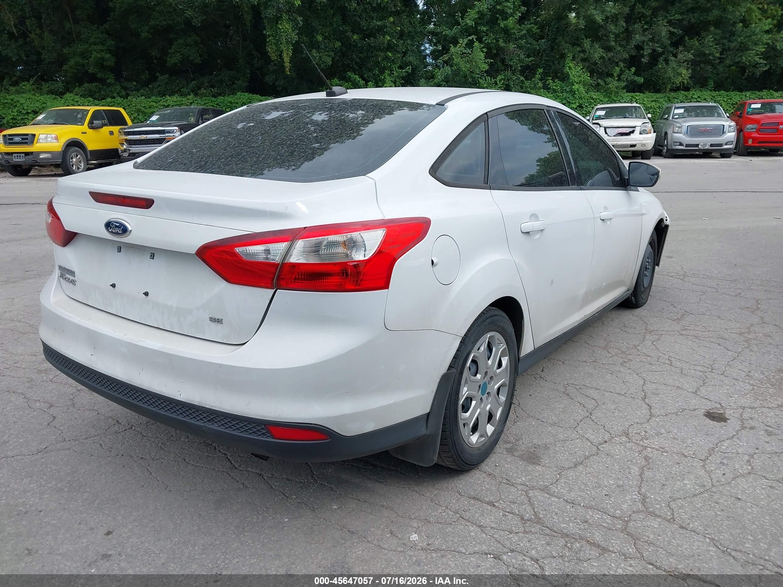 2012 Ford Focus Se White vin: 1FAHP3F24CL362060