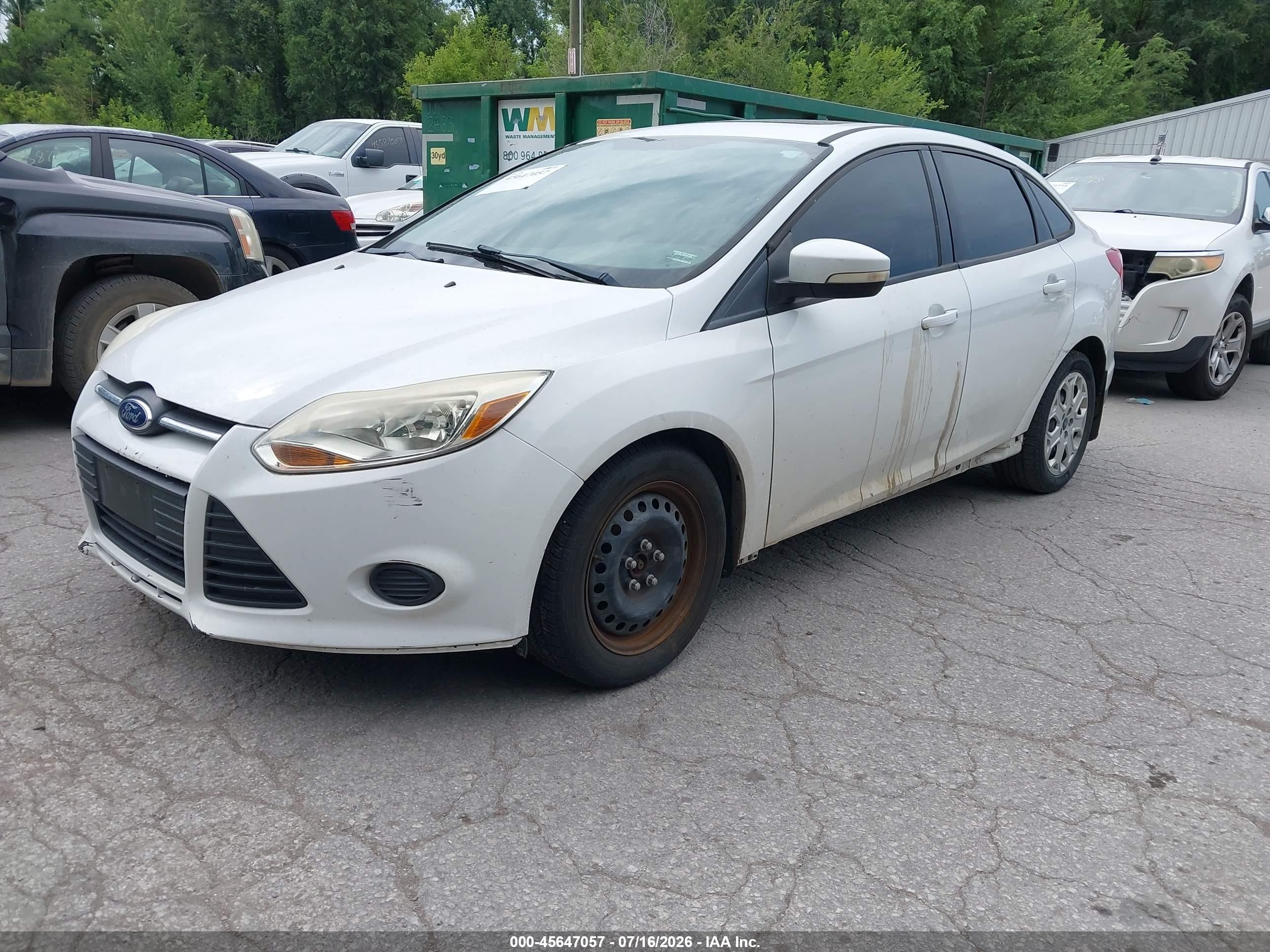 2012 Ford Focus Se White vin: 1FAHP3F24CL362060