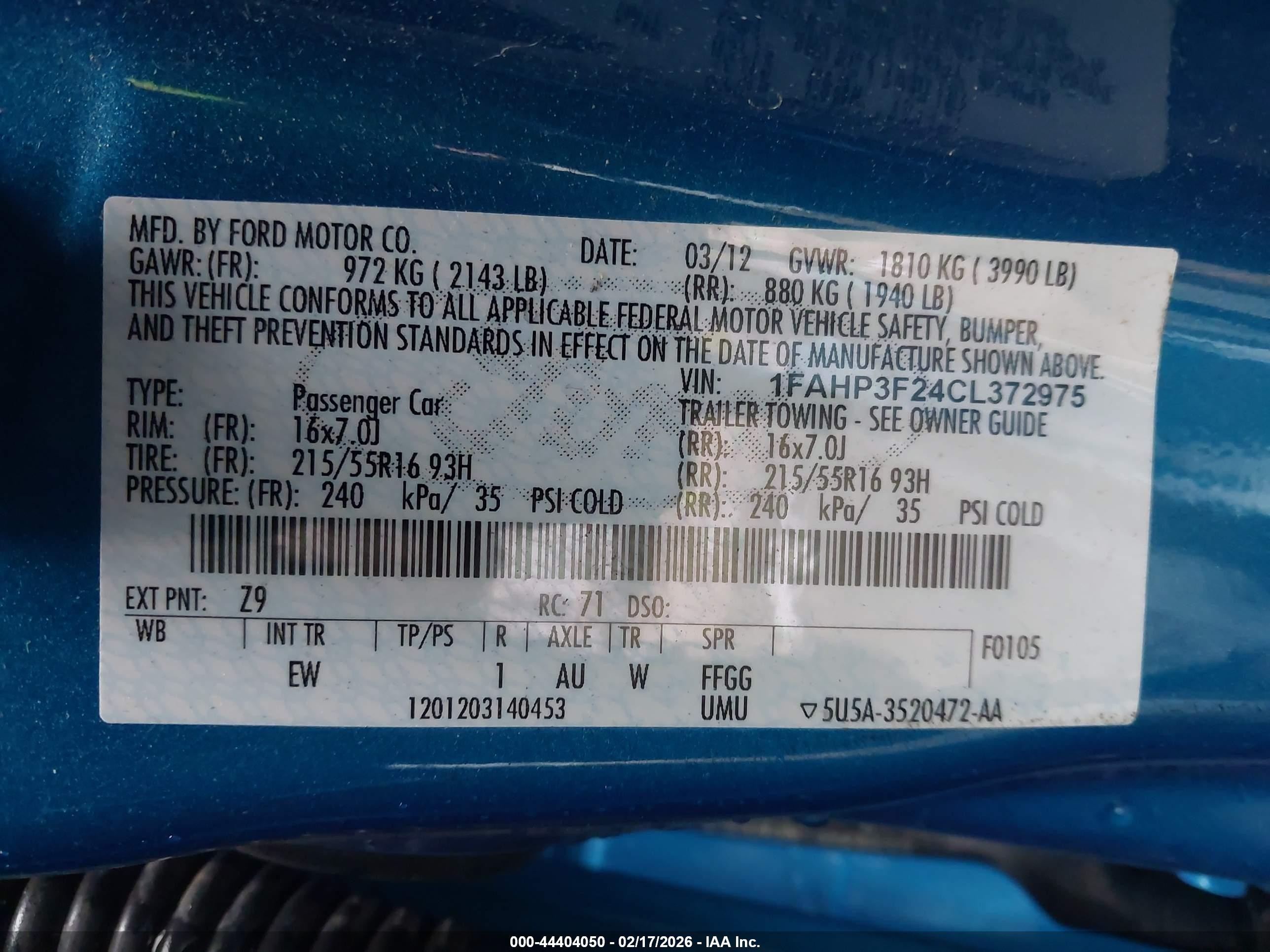 2012 Ford Focus Se Blue vin: 1FAHP3F24CL372975