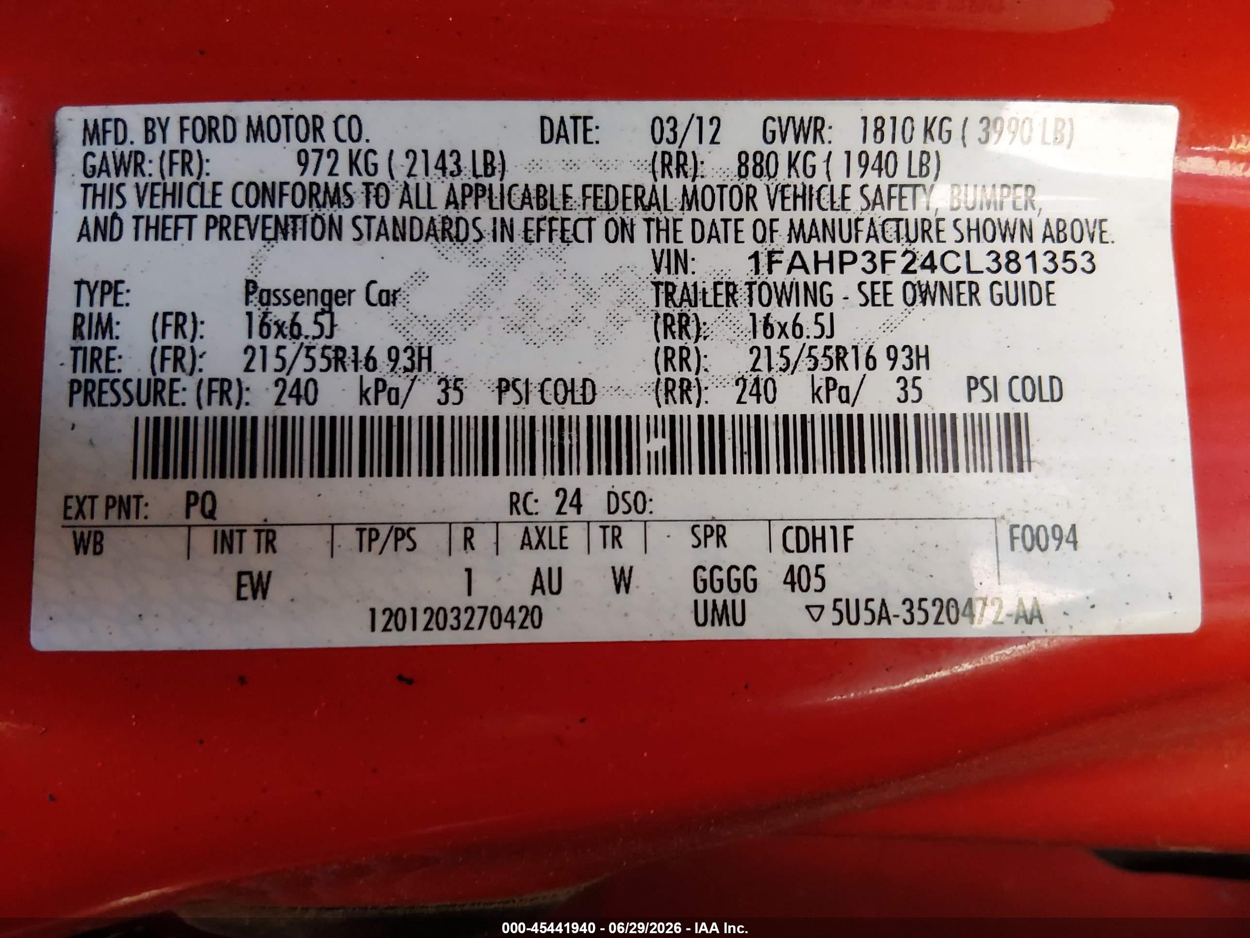2012 Ford Focus Se Красный vin: 1FAHP3F24CL381353