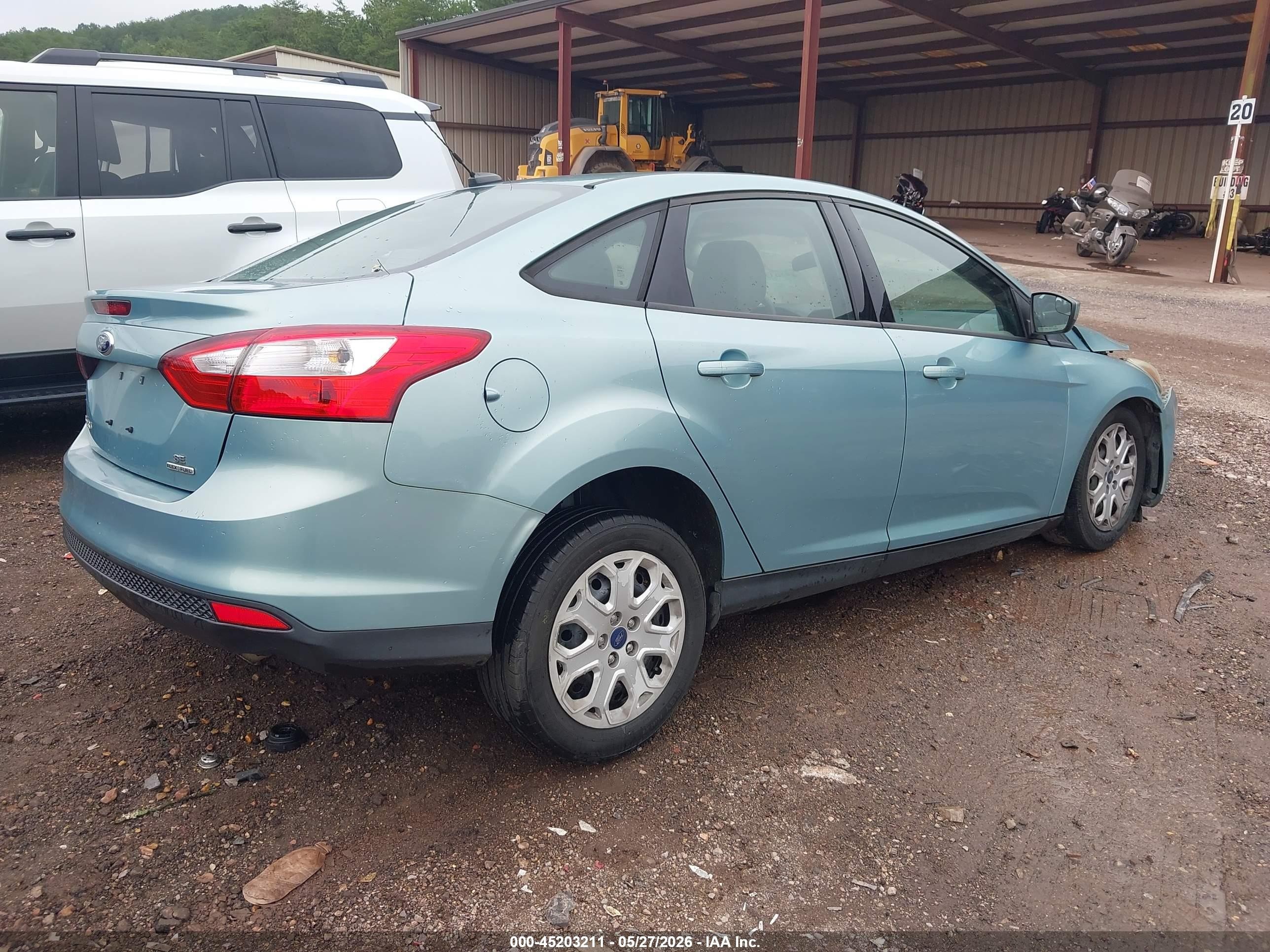 2012 Ford Focus Se Light Blue vin: 1FAHP3F24CL455967