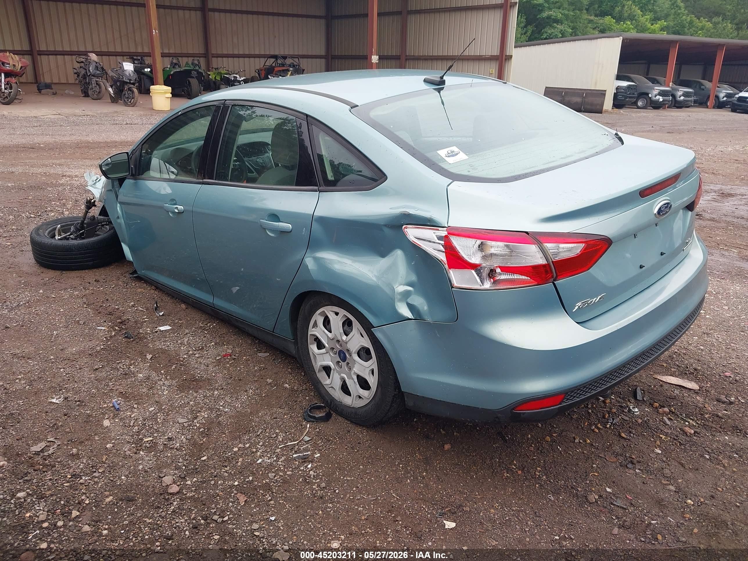 2012 Ford Focus Se Light Blue vin: 1FAHP3F24CL455967