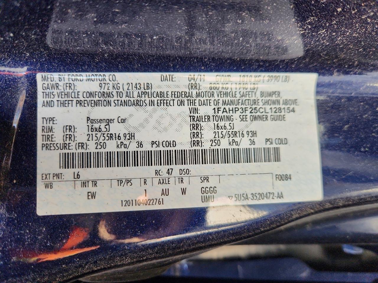 2012 Ford Focus Se Blue vin: 1FAHP3F25CL128154