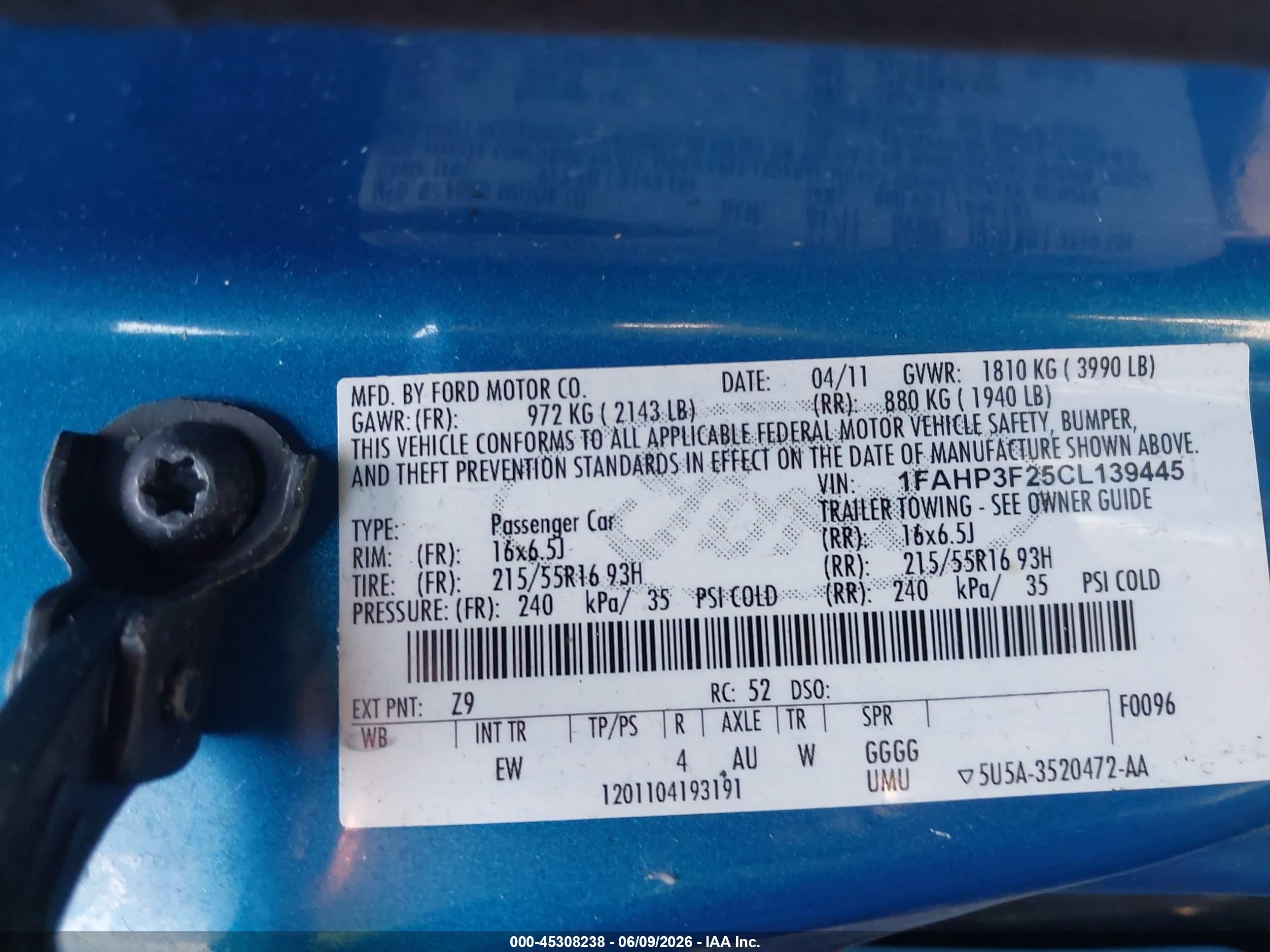2012 Ford Focus Se Blue vin: 1FAHP3F25CL139445