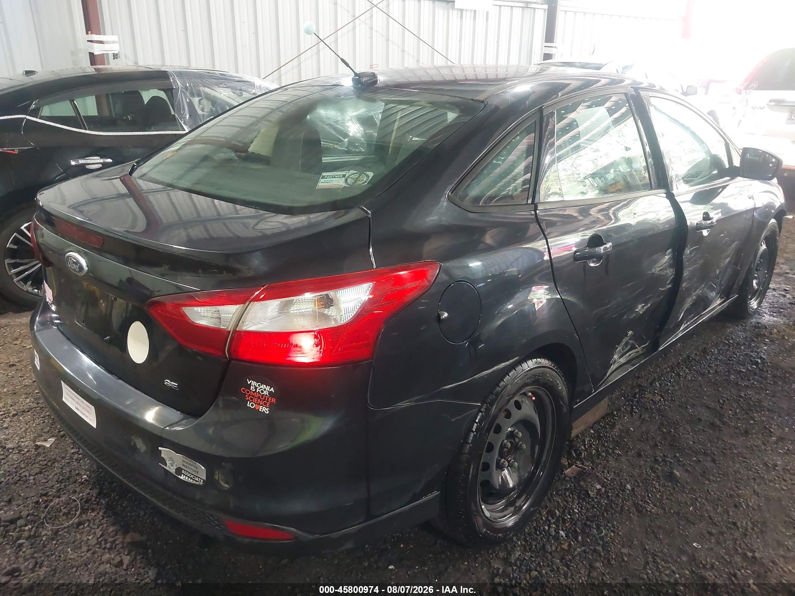 2012 Ford Focus Se Черный vin: 1FAHP3F25CL148596