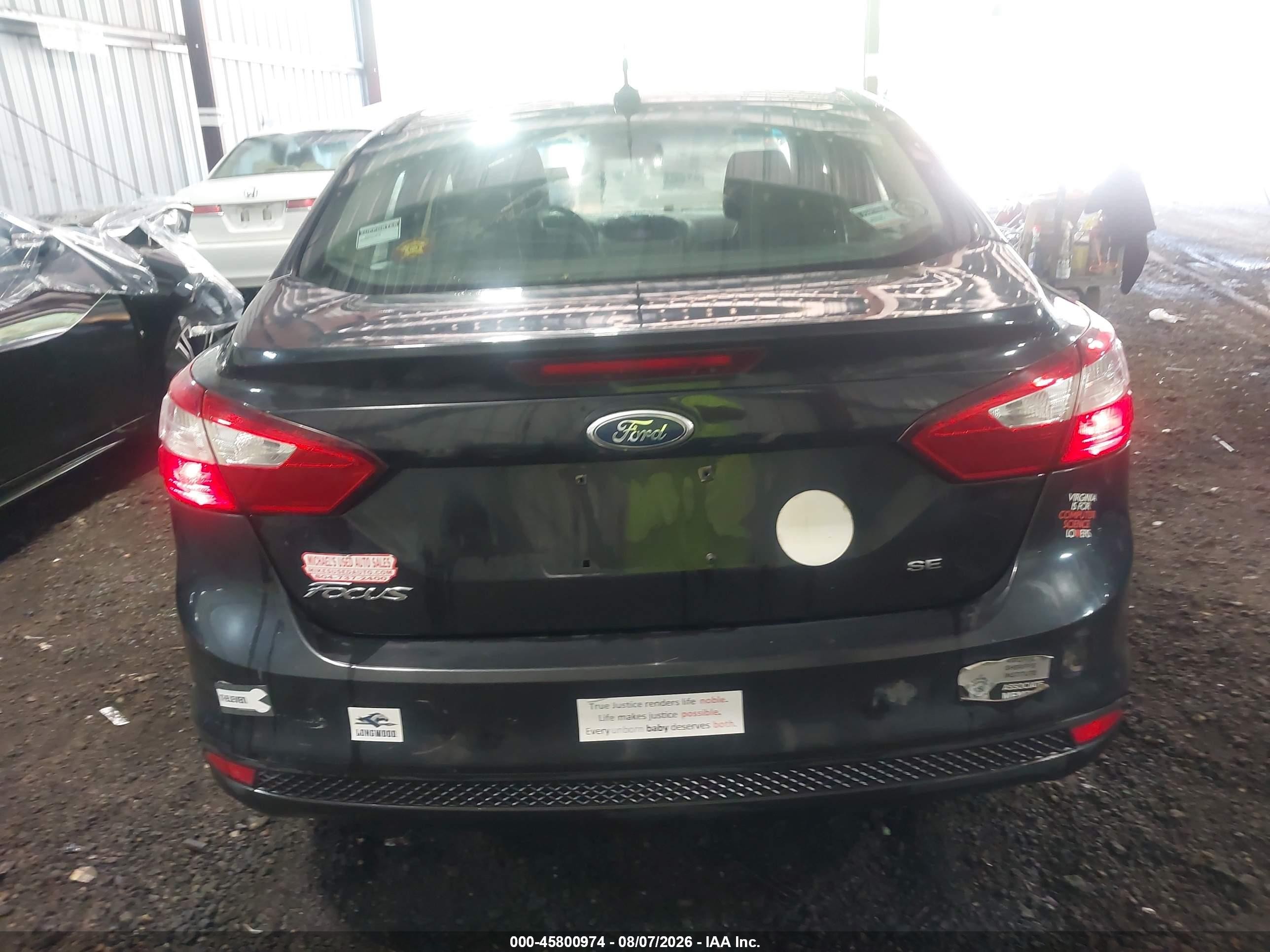 2012 Ford Focus Se Черный vin: 1FAHP3F25CL148596