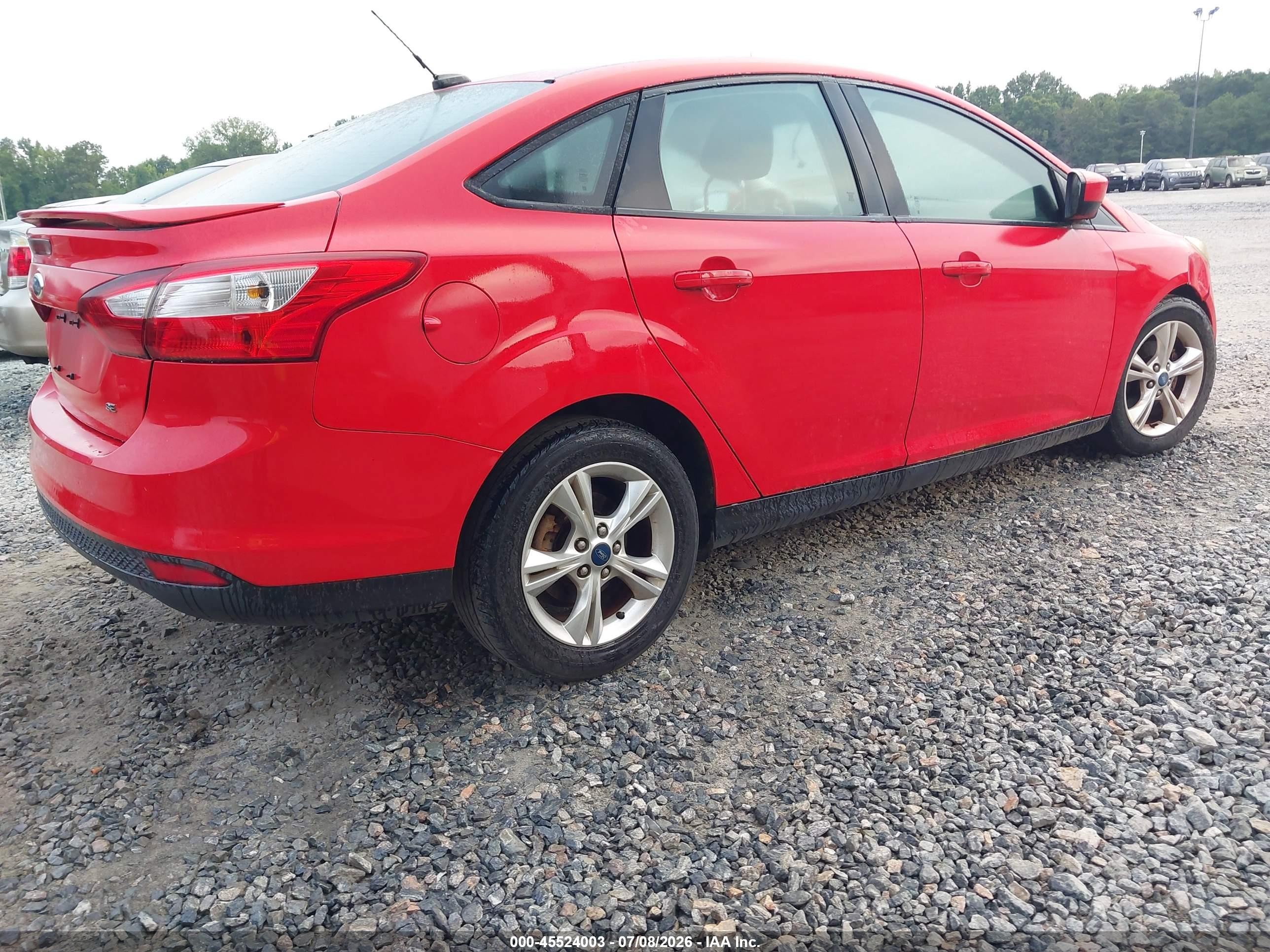2012 Ford Focus Se Red vin: 1FAHP3F25CL152941